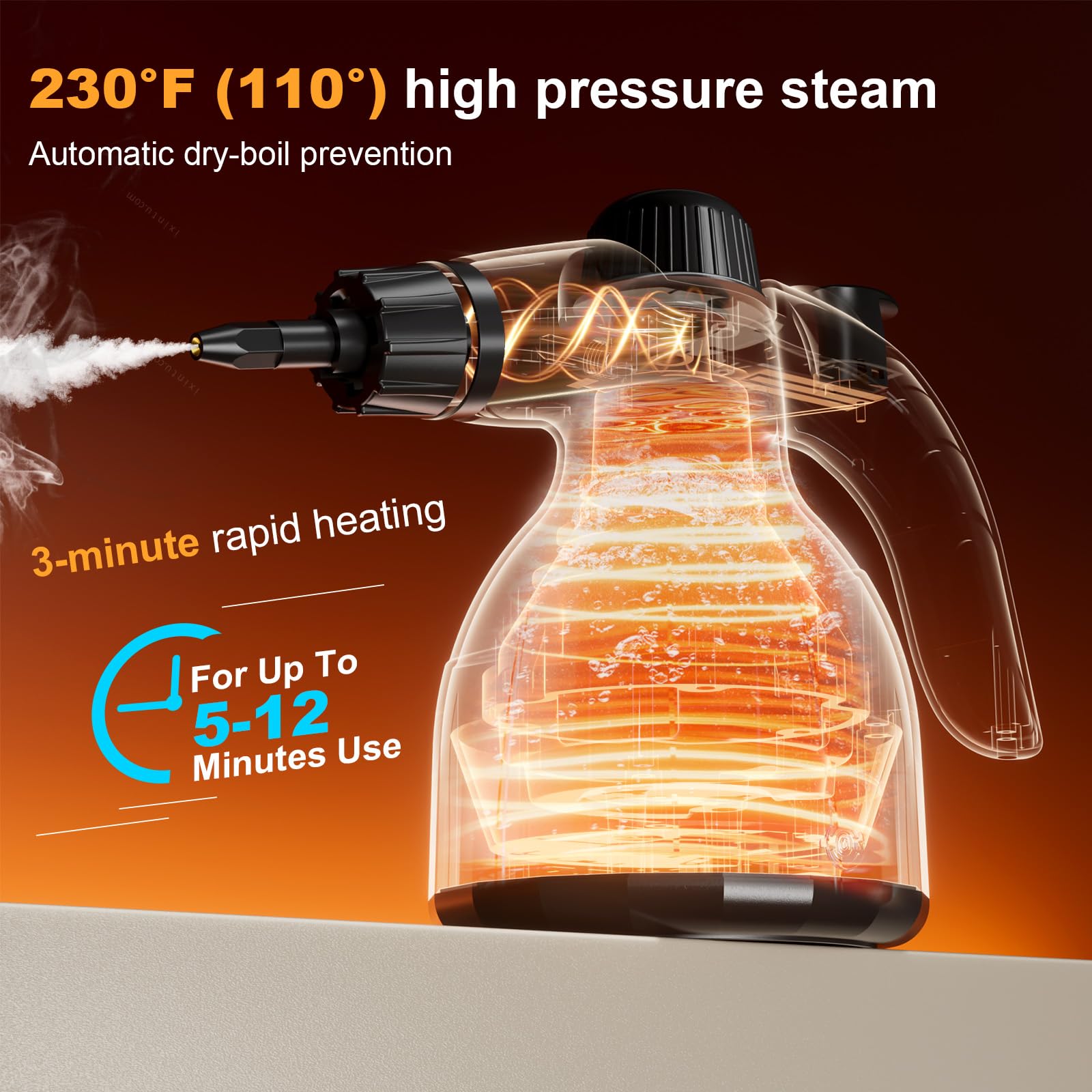 Handheld Steam Cleaner: Multi-Surface Steamer With 10 Pcs Accessories Pressurized Natural Steam Cleaner For Home Cleaning Dirt,
