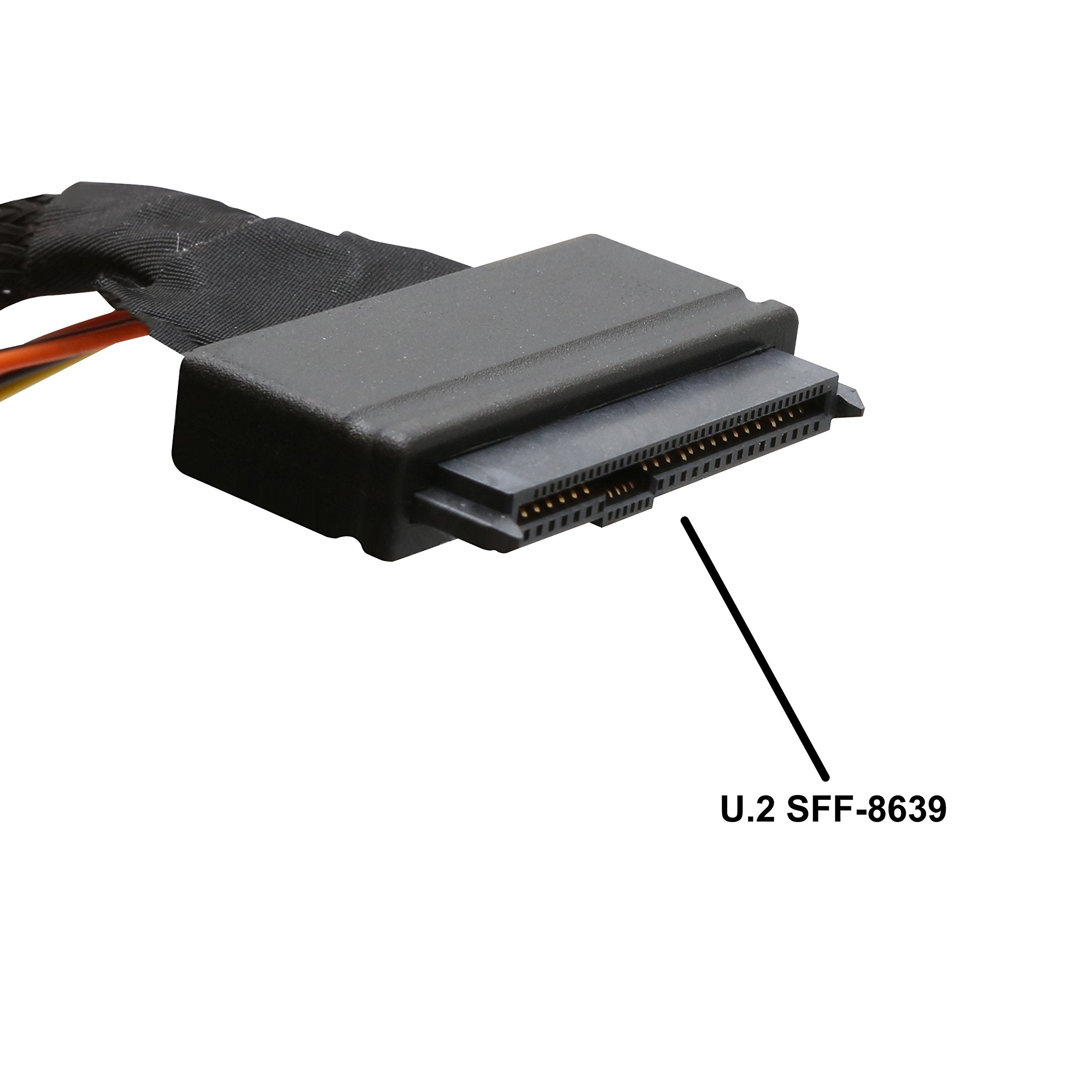 U.2 Nvme To Minisas Cable With Sata Power Connector For 2.5 U.2 Nvme Ssd, Sff-8643 To Sff-8639 Cable Si-Cab40120