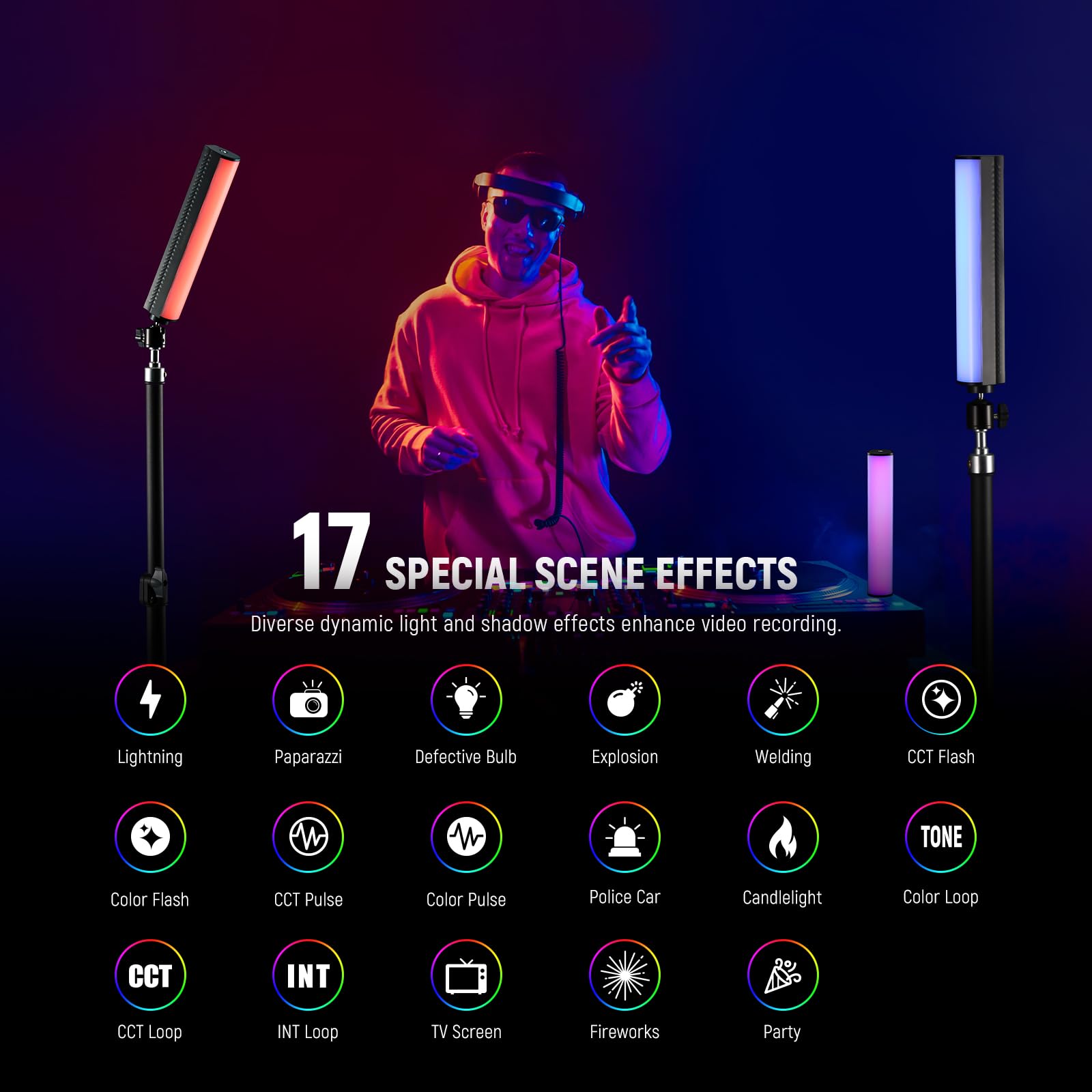 Neewer Rgb Light Wand With App Control, Magnetic Handheld Photography Video Light Stick,2500K~8500K Dimmable Cri95+ Full Color L