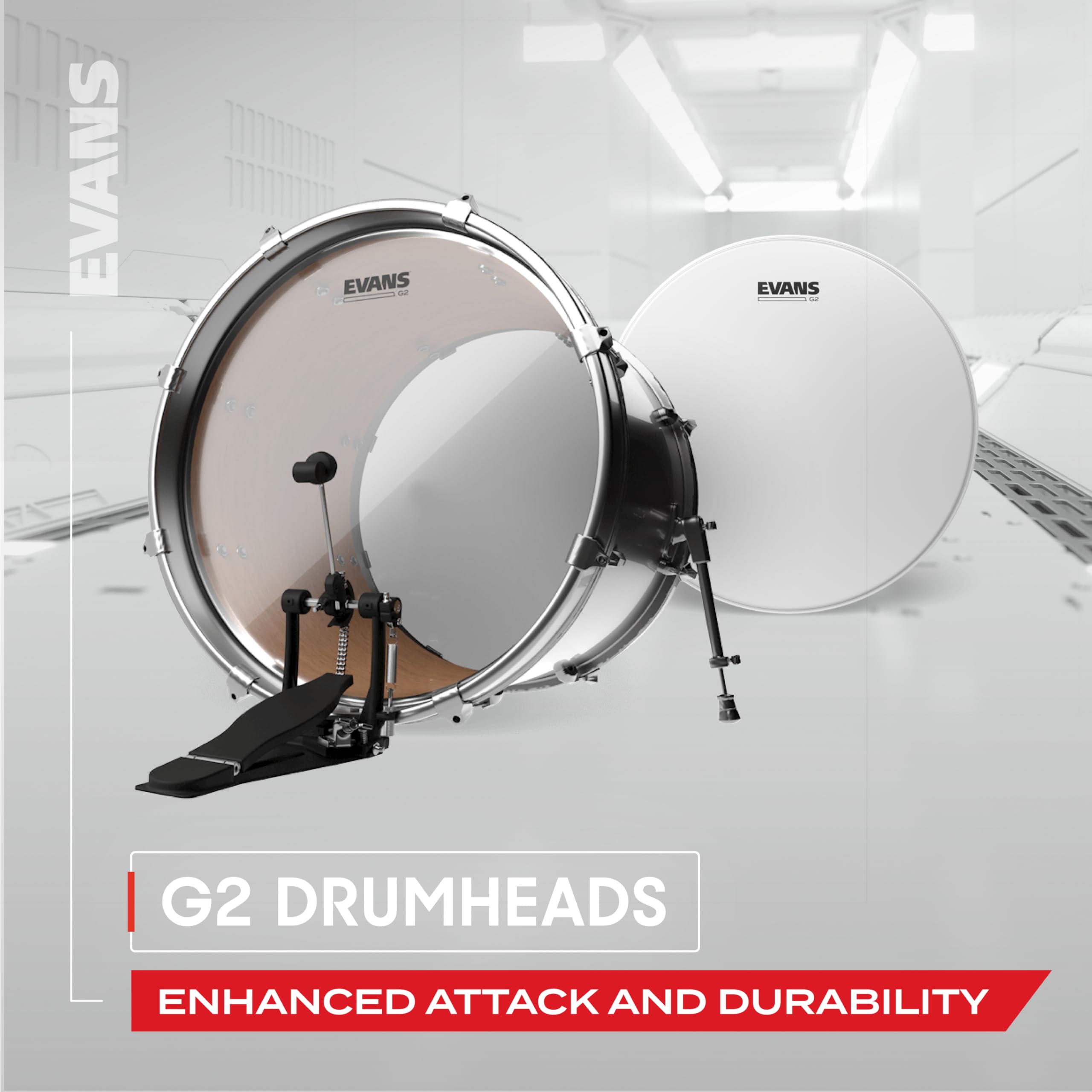 Evans Drum Heads - G2 Clear Rock Pack (10, 12, 16) With 14 Hd Dry Snare Batter