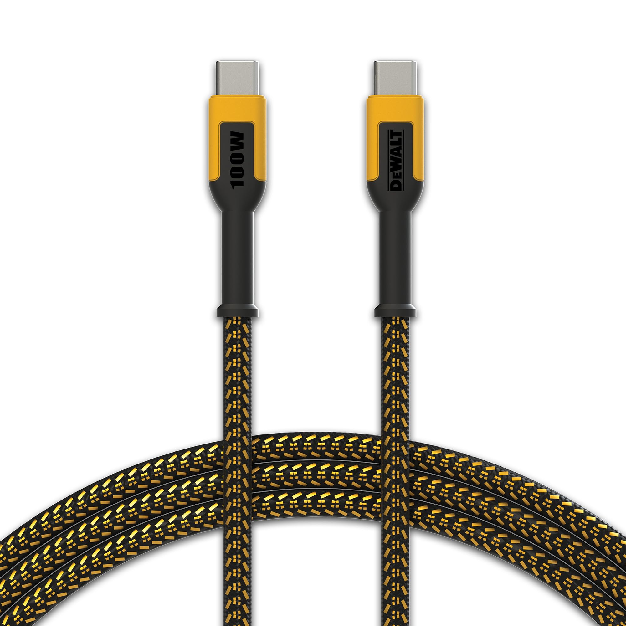 Dewalt Heavy Duty 100W Usb C Cable, Jobsite 100 Watt Usb C Cable, High Speed Type C To Type C, Fast Charge Pd Usbc Fast Charging Cord For Iphone 16/15 Plus Pro Max, Macbook, Ipad, Samsung Galaxy, 4 Ft