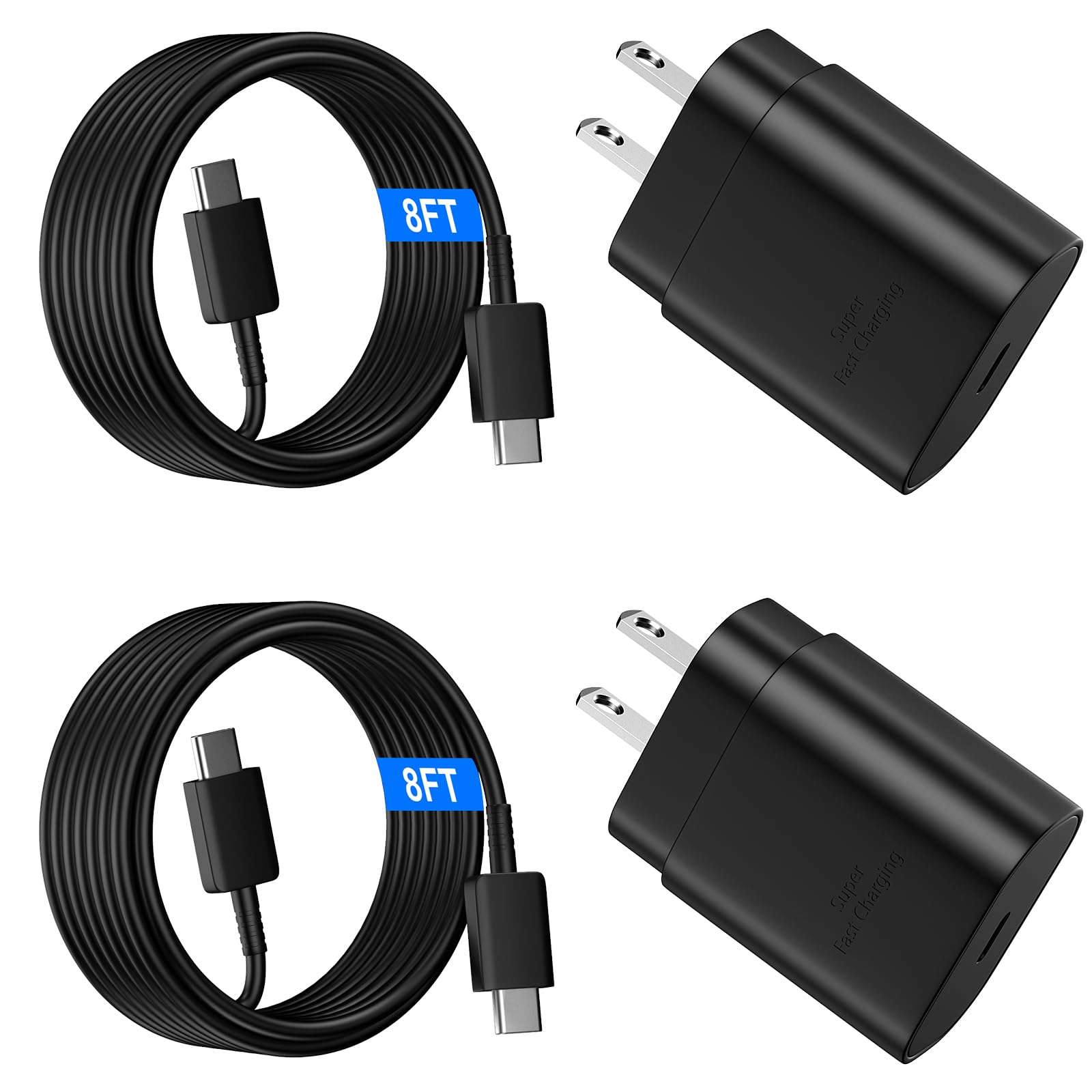 USB C Fast Charger, 25W Super Fast Charger Type C Wall Charger Block with Android Phone Charger 8FT Cable for Samsung Galaxy S22