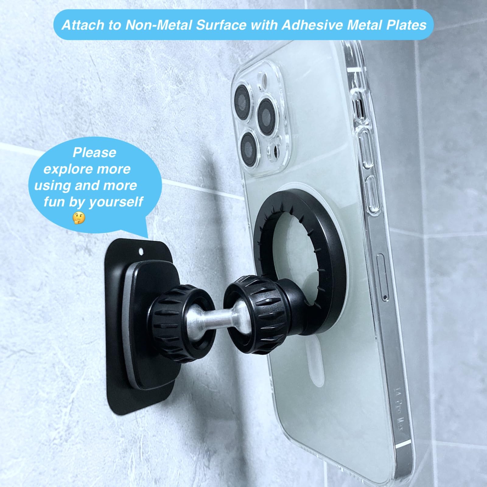 Armolabx Gym Magnetic Phone Holder Mount For Magsafe, Dual Magnetic Phone Holder For Gym Attach To Metal Surface, Gym Phone Hold