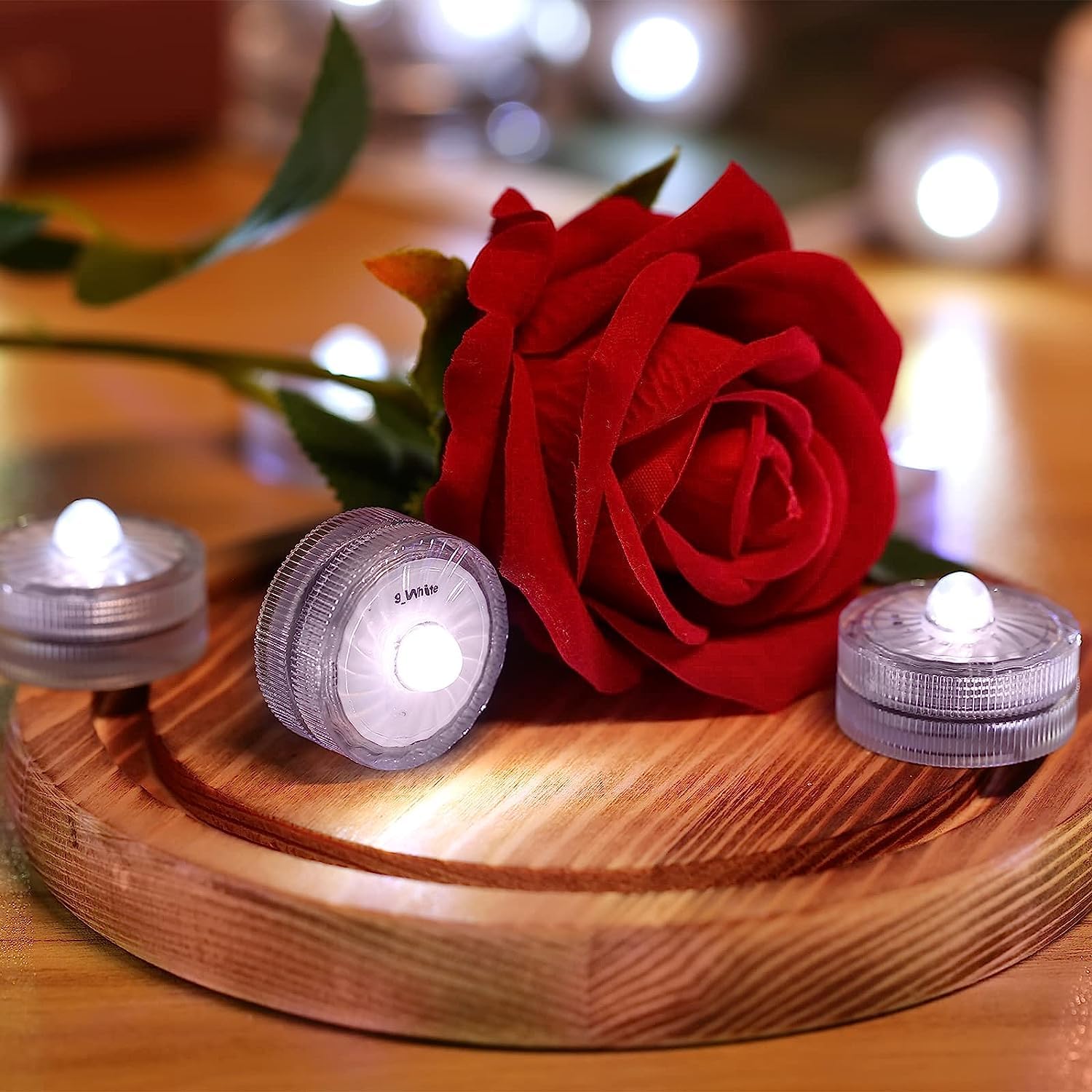 Hl Submersible Led Light,White Small Led Light,100 Hours Waterproof Flameless Led Lights Battery Powered For Wedding Home Vase F