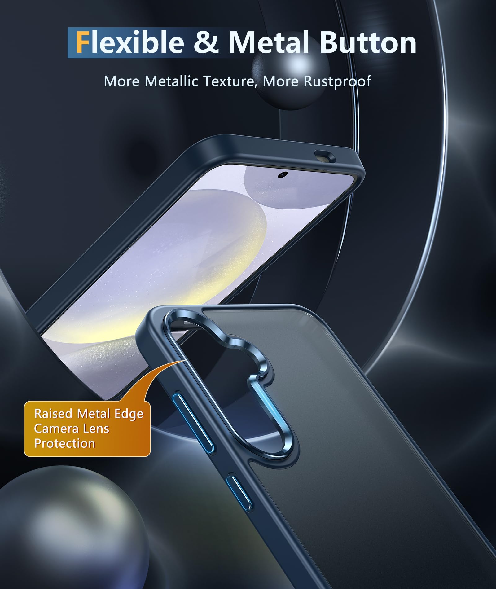 Fntcase For Samsung Galaxy S24 Plus Case: Grade Shockproof Slim Phone Cover, Translucent Matte Back Protective Bumper Rugged Cas