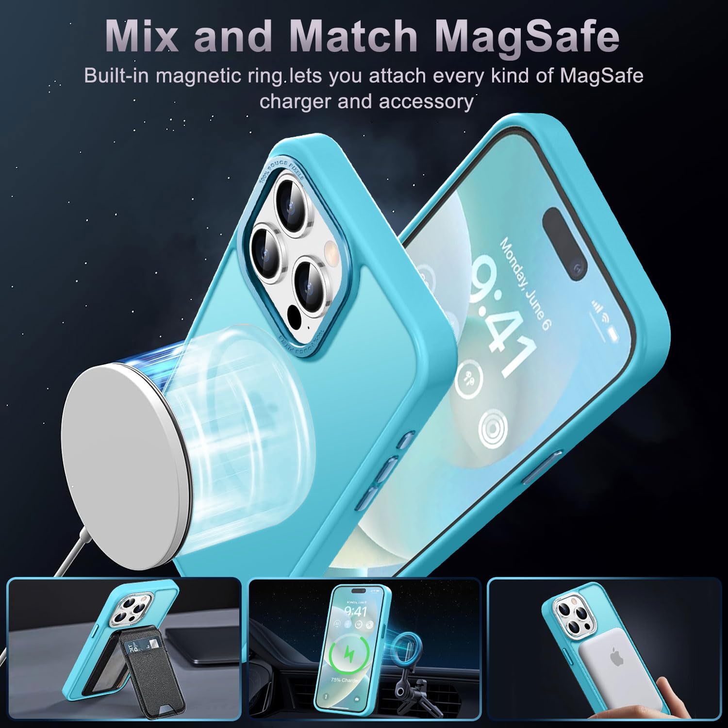 Newfuture Upgraded Magnetic For Iphone 15 Pro Max Case [Compatible With Magsafe] [Mil Grade Protection], Pocket Friendly, Slim T