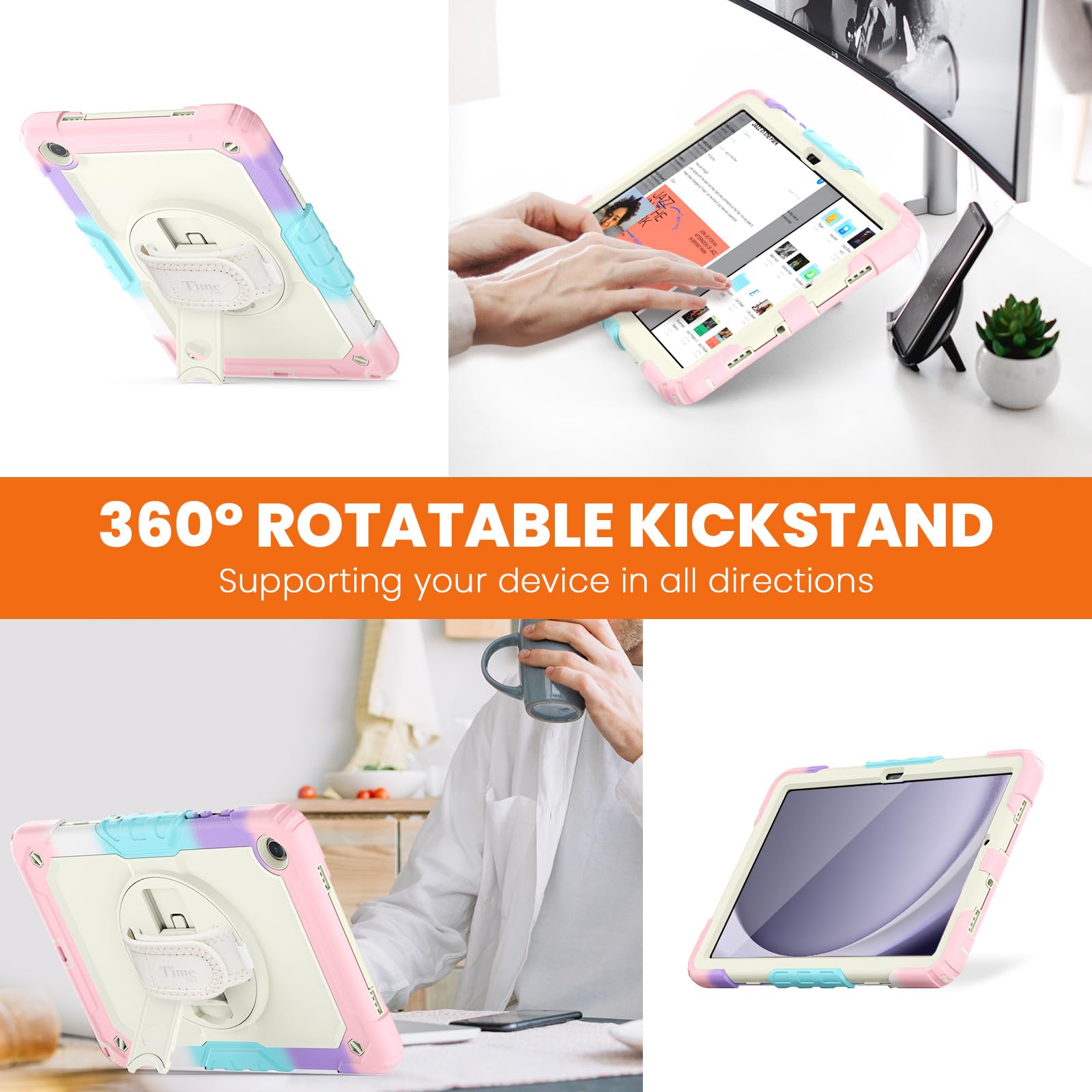 Timecity Case For Samsung Galaxy Tab A9 Plus Case 11 Inch 2023 With Screen Protector For Girls Kids, Shockproof Case For Galaxy