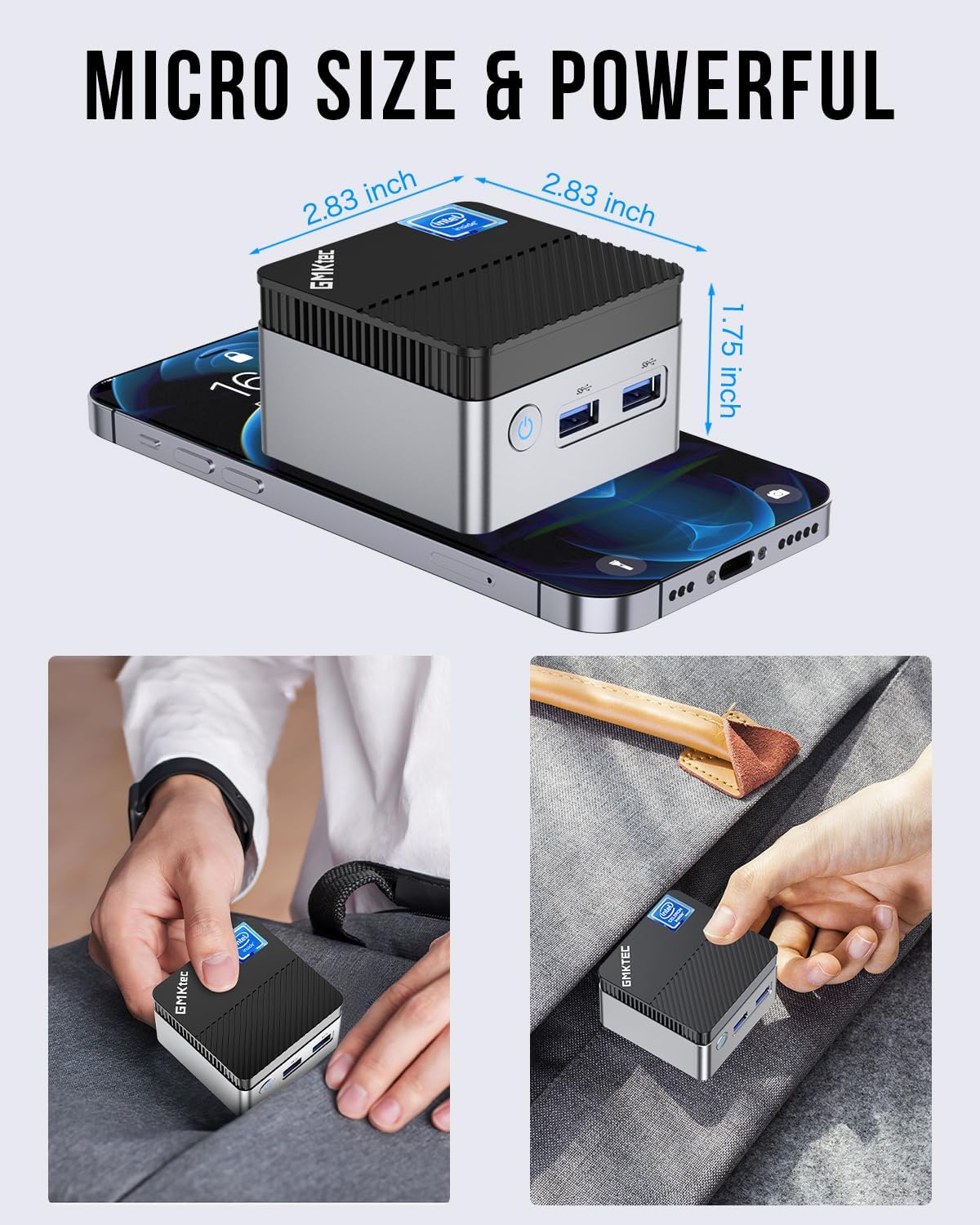 Gmktec Mini Pc Preinstalled Windows 11 Pro Intel N5105, 8Gb Ram 128Gb Hard Drive Desktop Mini Computer, Micro Computer With Dual