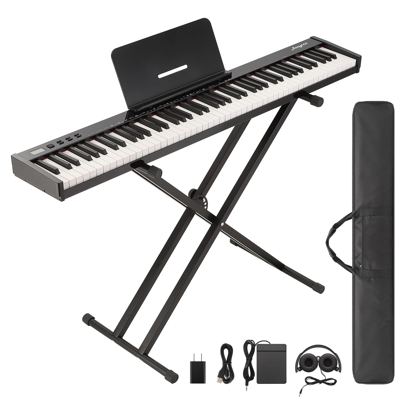 88-Key Portable Electric Keyboard with Accessories, Compact Digital Piano for Learning, Practice and Travel Use