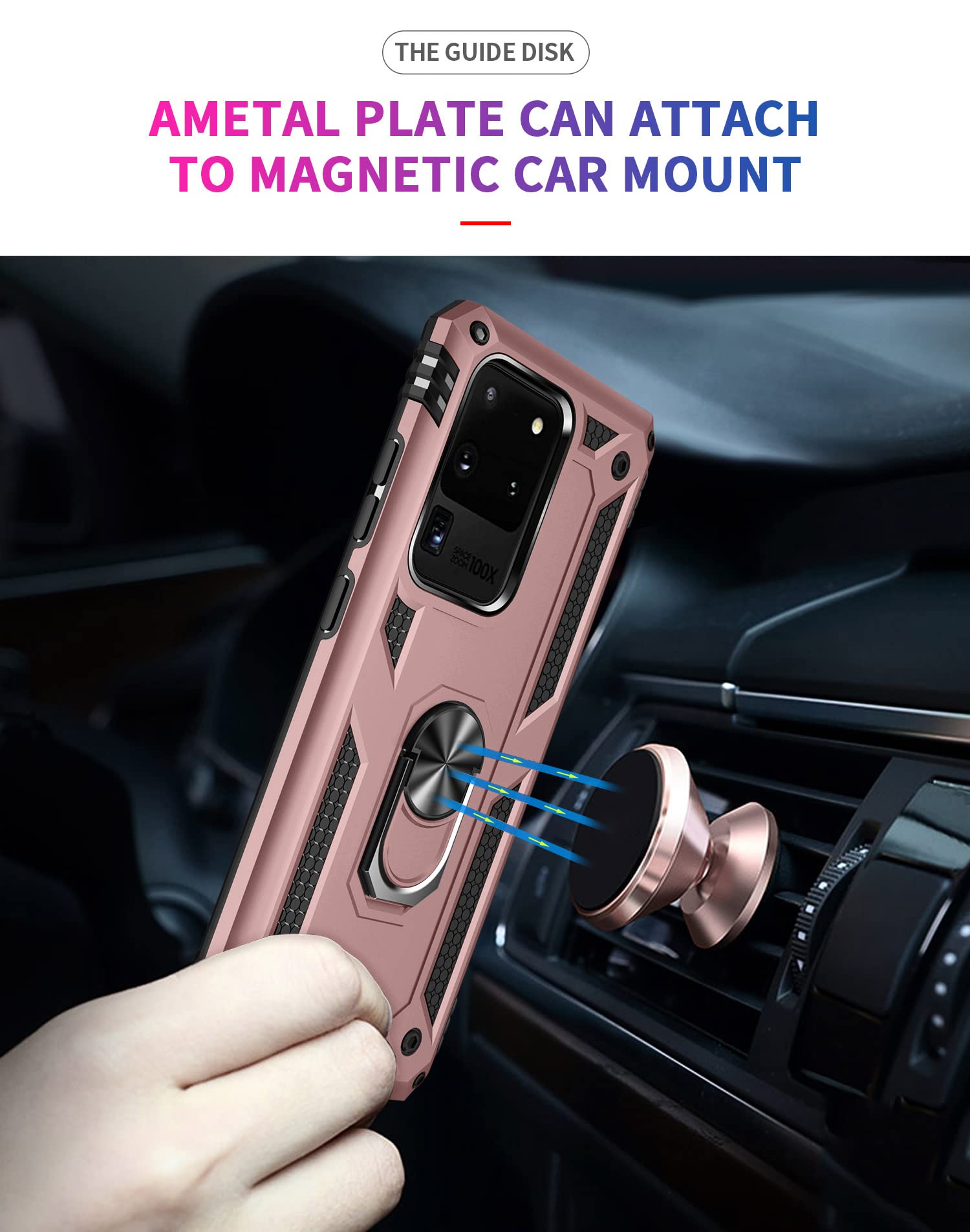 Addit Case For Samsung Galaxy S20 Ultra Phone Case Samsung S20 Ultra Case, Military Grade, Heavy Duty, With Kickstand Ring, Supp