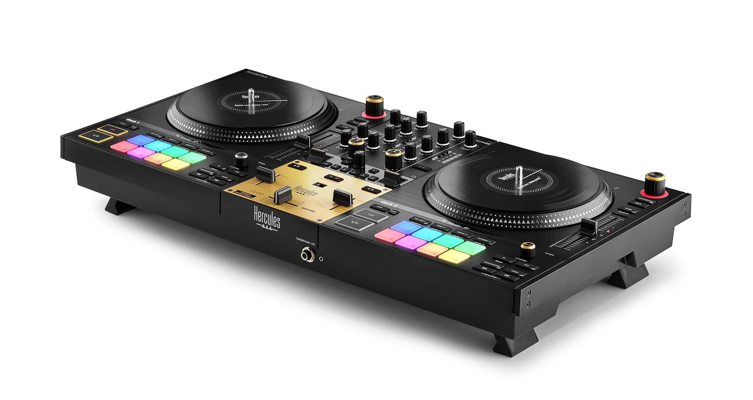 Hercules Djcontrol Inpulse T7 Premium Edition With Gold-Colored Accents, Built-In Premium Fader Module, Usb Connectivity, And 7-
