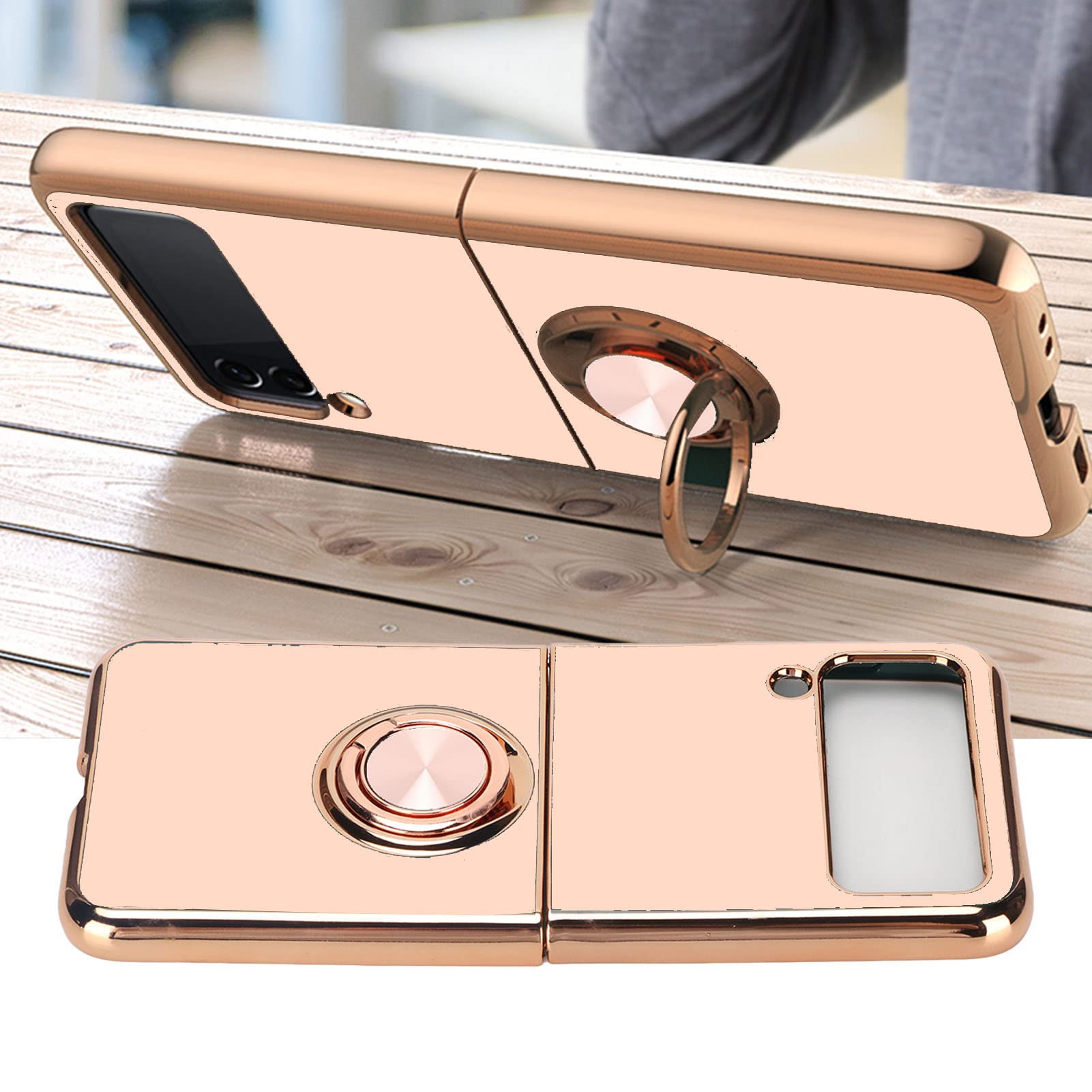 Diyeeni Compatible With Flip 3 Phone Cover, Cell Phone Protective Cover, With 360 Rotation Ring Holder, Scratch Protective Case,