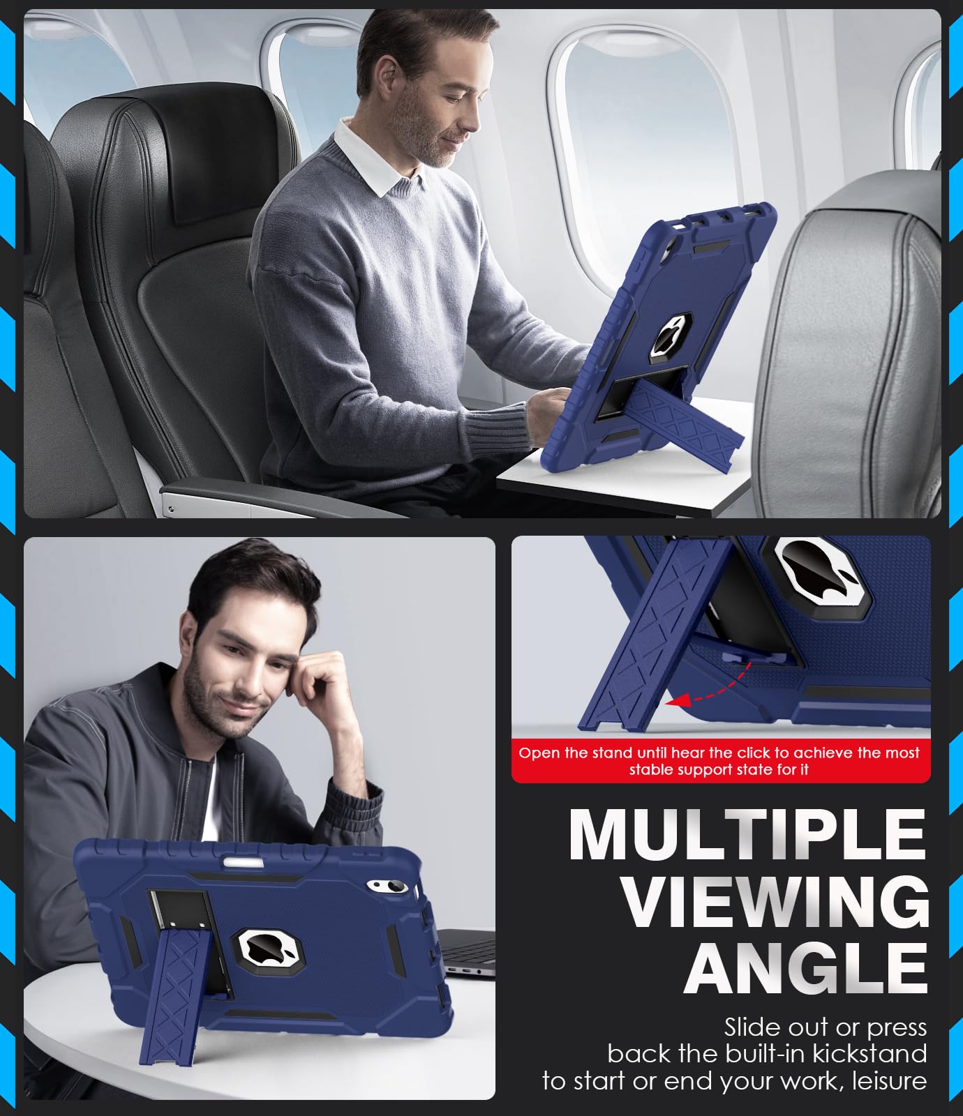 Grifobes Case For Ipad Air 11 Inch M2 2024(Air 6Th), For Ipad Air 5Th/4Th Generation Case 2022/2020 10.9'', Heavy Duty Rugged Co