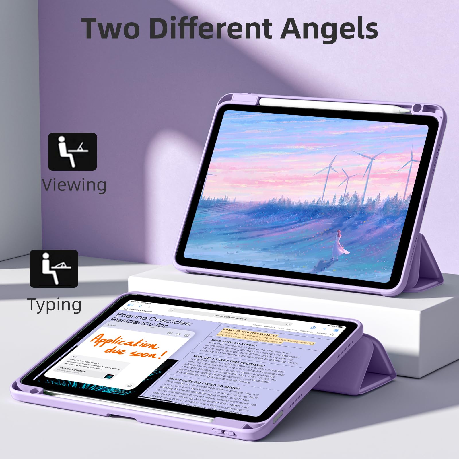 Wenlaty Case Compatible With Ipad Air 6Th Generation 11 Inch Case (M2) 2024, Ipad Air 5Th/4Th Generation Case (2022/2020) 10.9 I