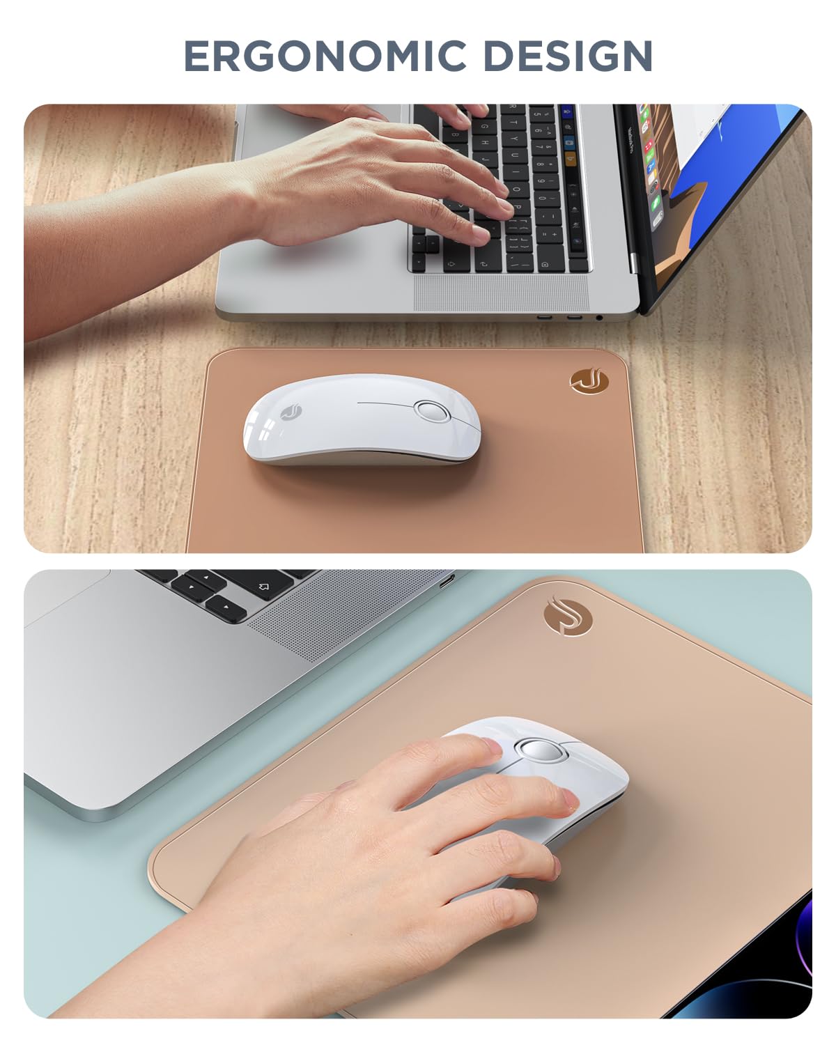 Rapique Bluetooth Wireless Mouse   (Bt5.1+Usb) Slim Dual Mode Computer Mice With Quiet Click, Low Power, And 1600 Dpi, Portable