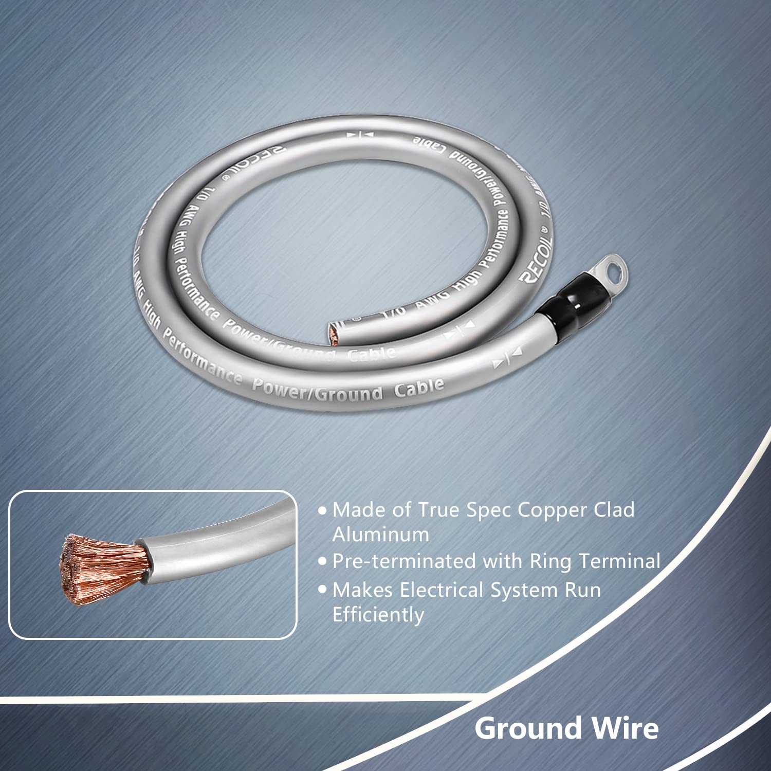 Recoil Rbg3 True Spec 1/0 Gauge Wire Big 3 Amp Wiring Upgrade Kits For Car Audio Systems