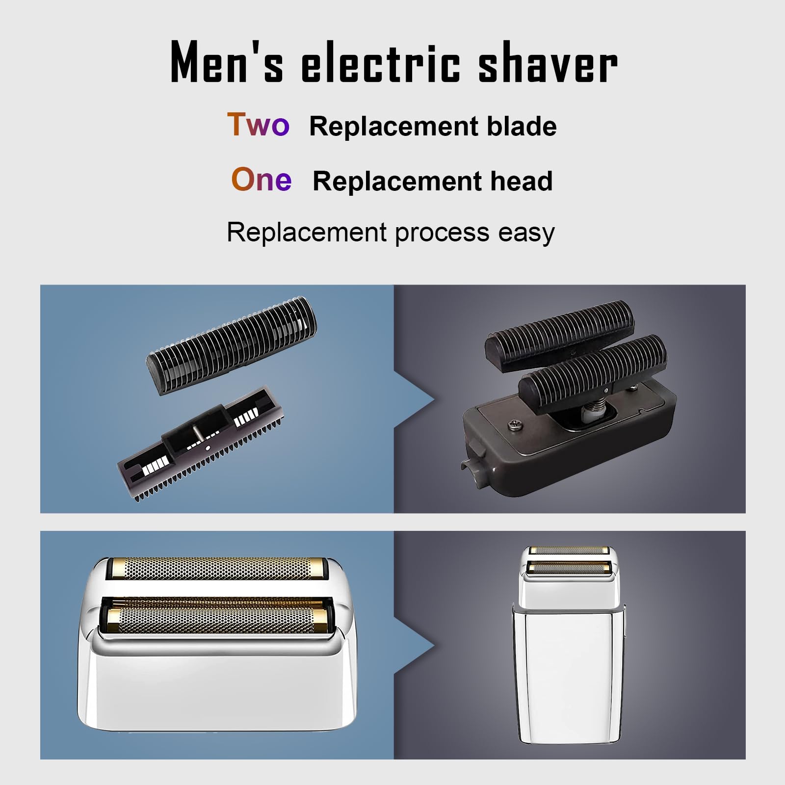 4 Pack Shaver Replacement Foil And Cutters Compatible With Babylisspro Double Fxfs2 Metal Shaver Foil Replacement (Sliver 4Pcs)