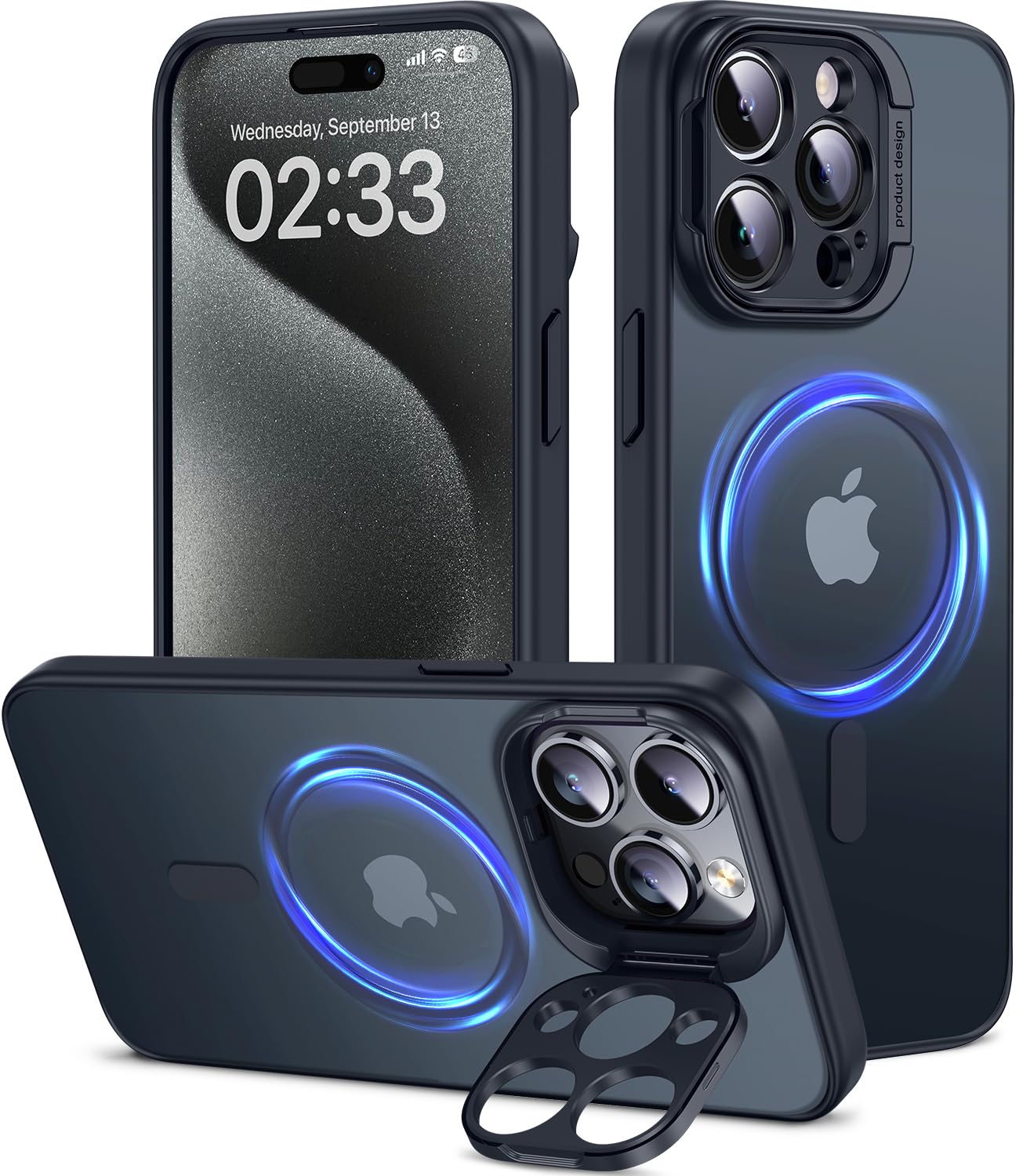 Jueshituo For Iphone 15 Pro Max Case With Sturdy Camera Stand, [Compatible With Magsafe] [Military Grade Protection] Shockproof