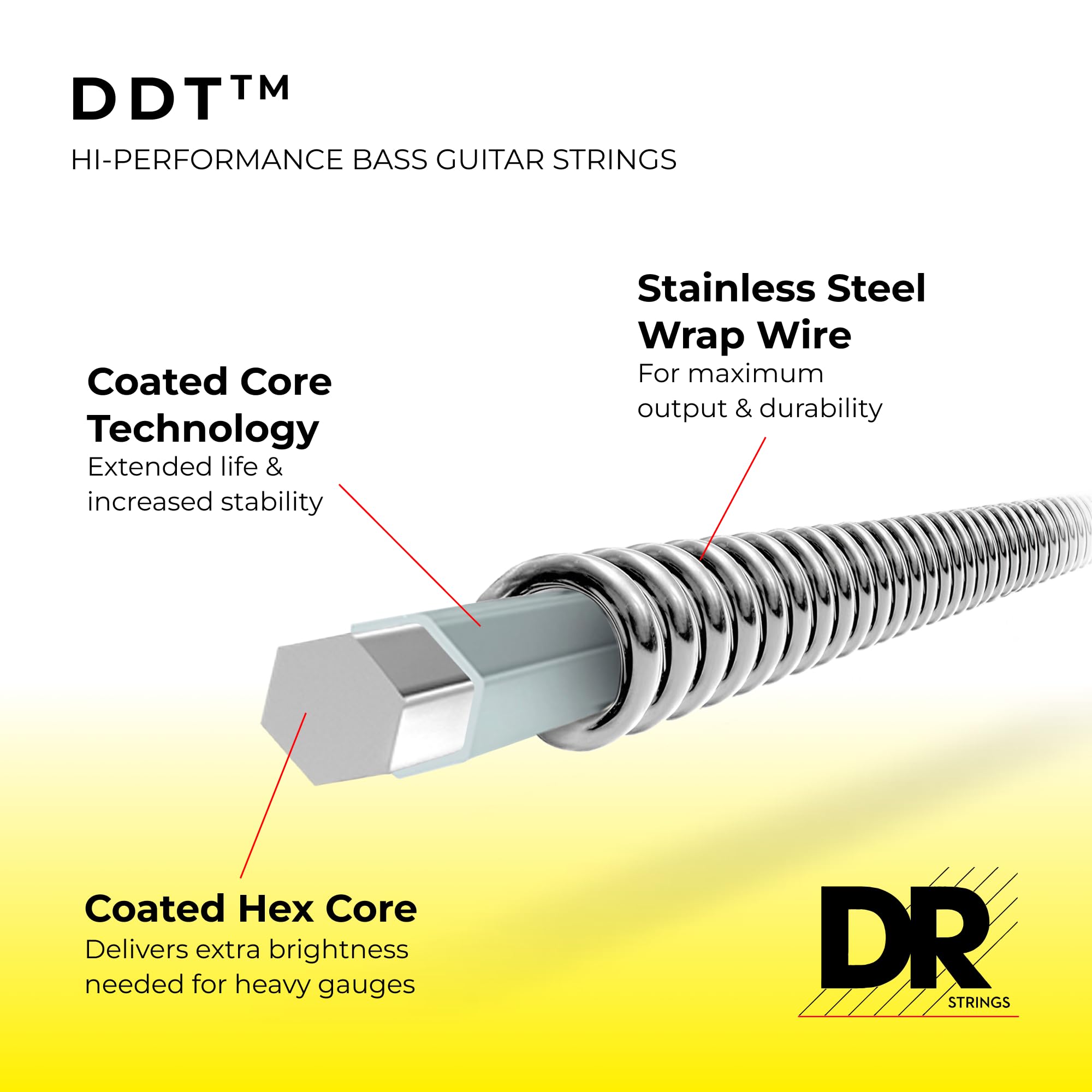 Dr Strings Ddt : Drop Down Tuning Bass Heavy Strings (Ddt50)