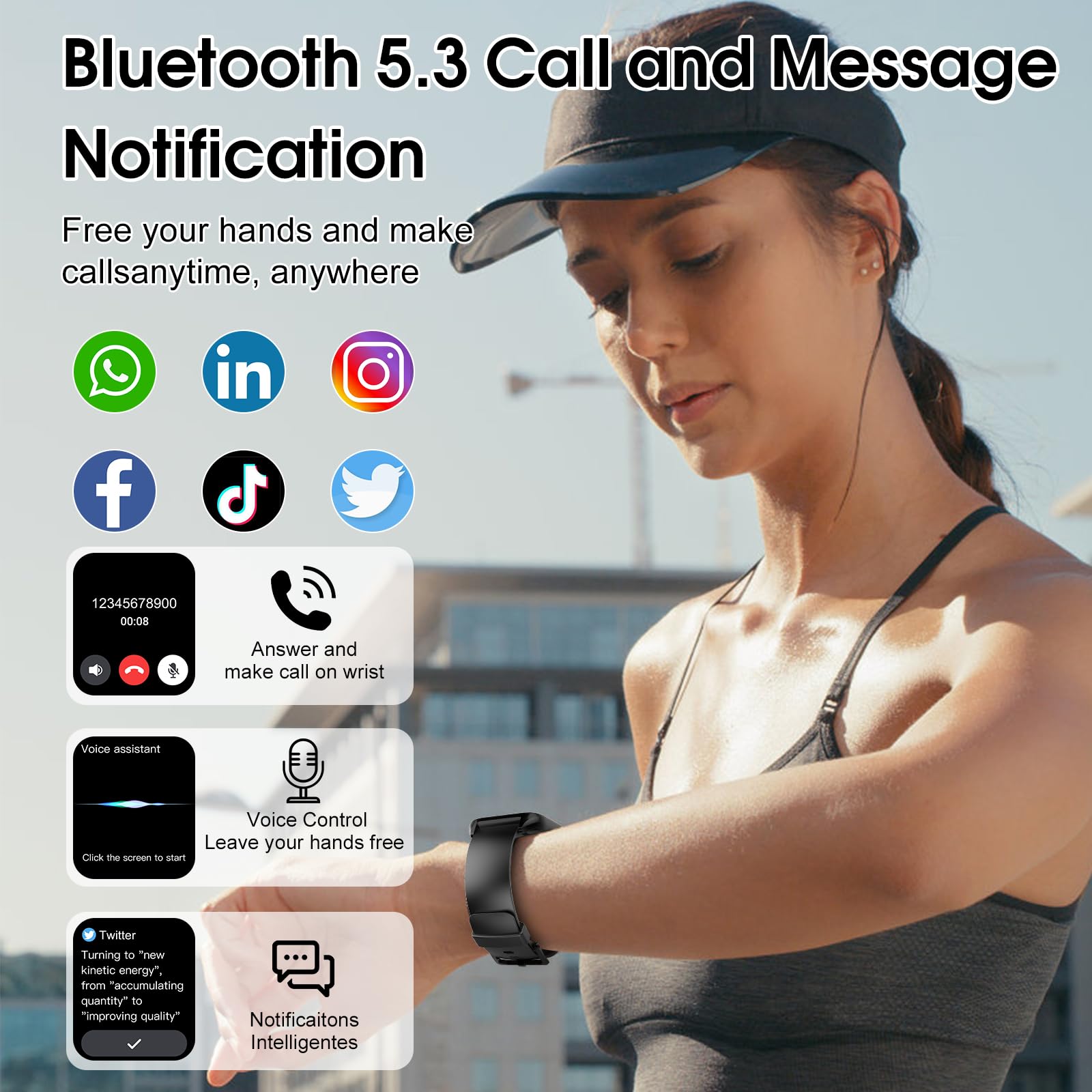 Smart Watch For Men Women, 1.85'' Smartwatch (Answer/Make Call), 2025 Fitness Activity Tracker, 110+ Sport Modes/Heart Rate/Slee