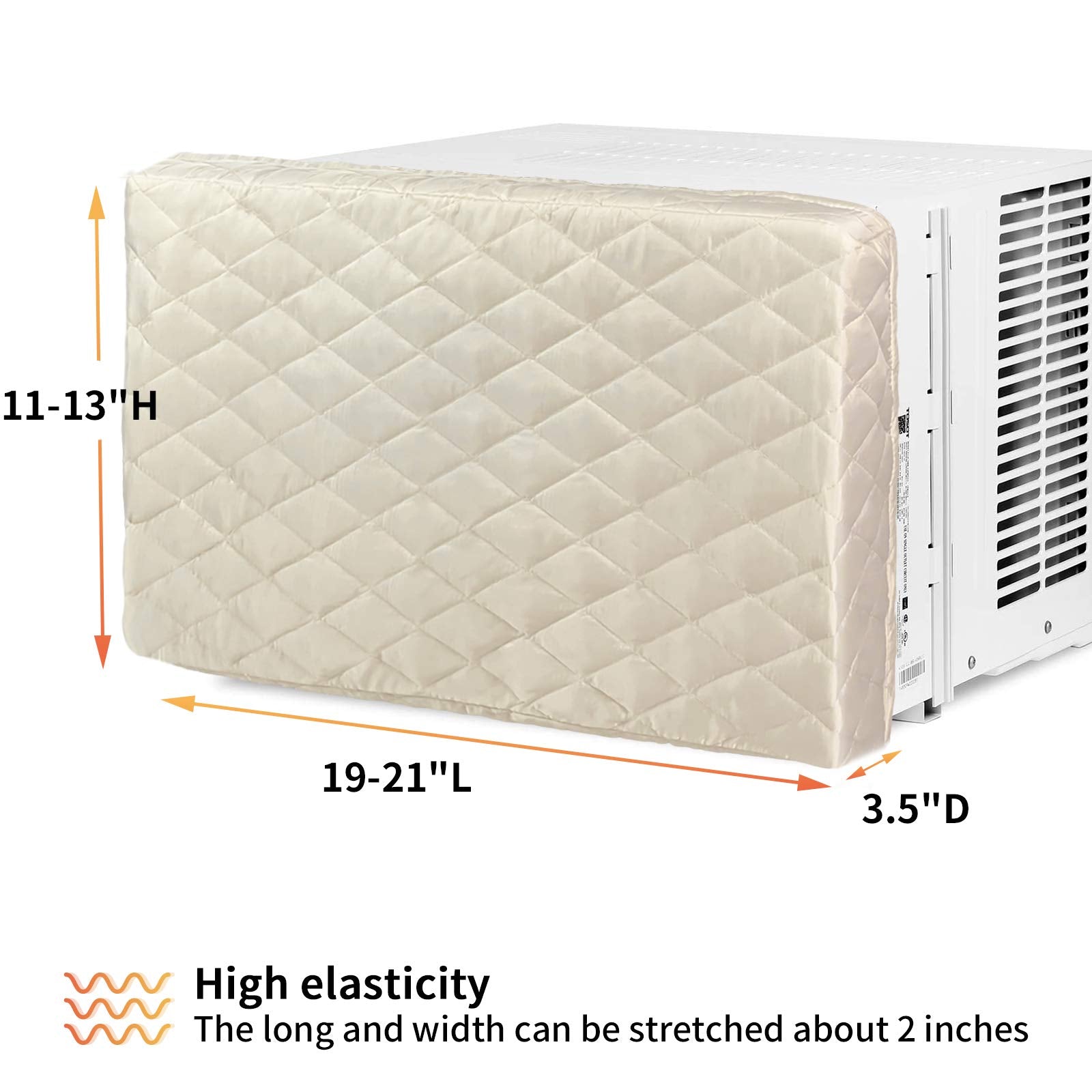 Homydom Ac Cover Indoor, Air Conditioner Cover Inside Window Ac Unit Cover, Double Insulation With Elastic Strap, Light Yellow S