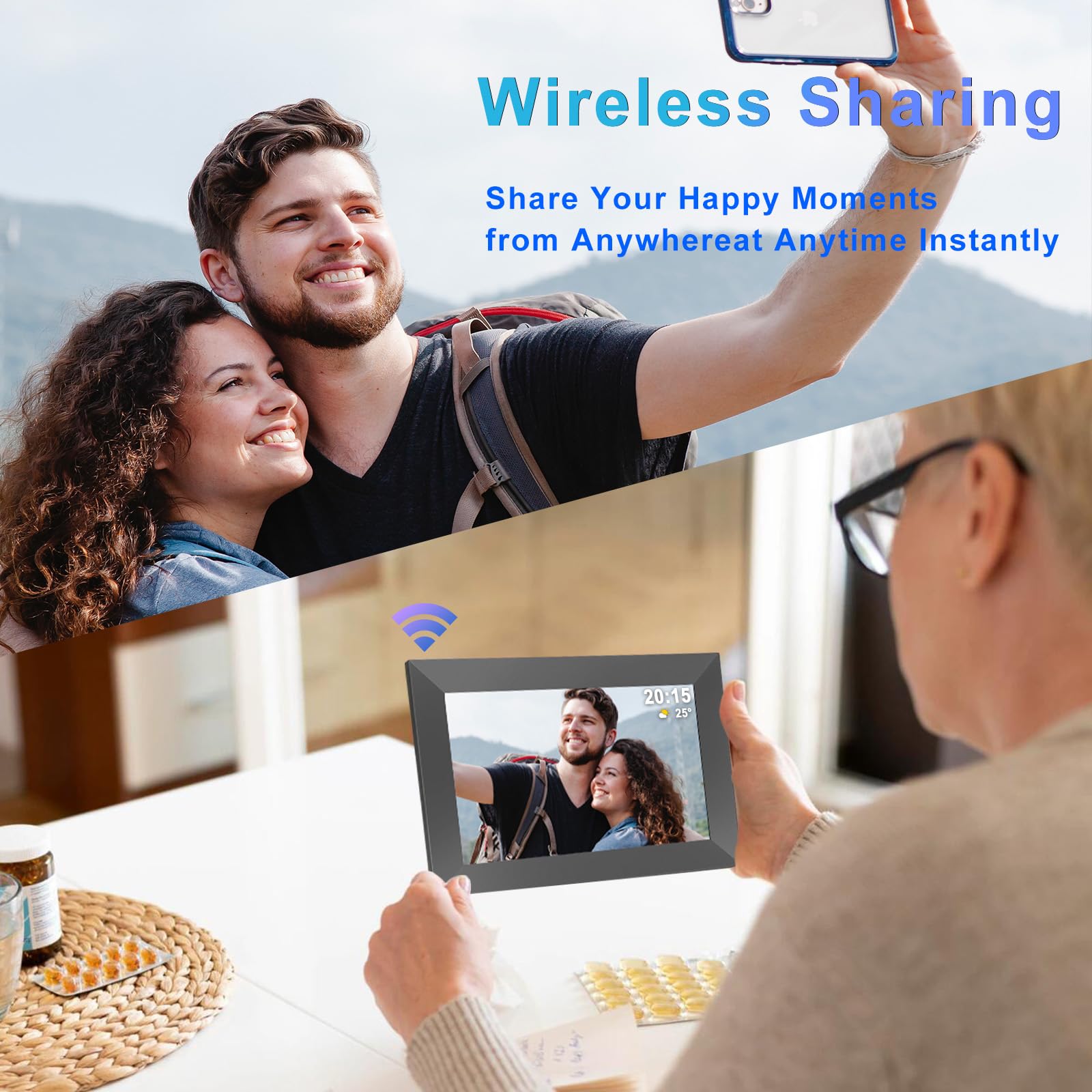 32Gb Frameo Digital Frame Wifi Digital Picture Frames Load From Phone,Frameo 10.1 Inch Smart Wifi Digital Photo Frame,1920X1280