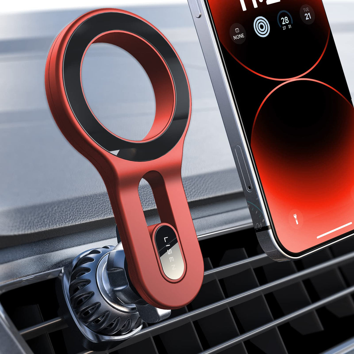 Lisen For Iphone 16 Magsafe Car Mount, [Quick Install] Ultra Magnetic Long Arm Mag Safe Car Phone Holder Vent, Car Accessories F