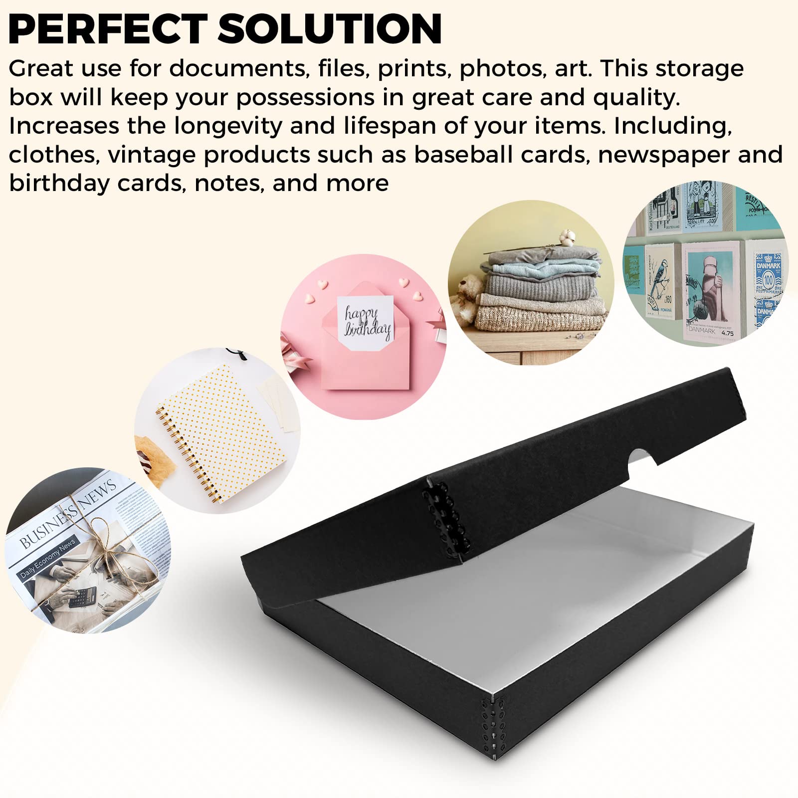 Golden State Art, Archival Folio Storage Box 9X12, Clamshell Design With Metal Edge, Preserve And Store Photos Documents Cards Prints Arts And Crafts Diy, Black