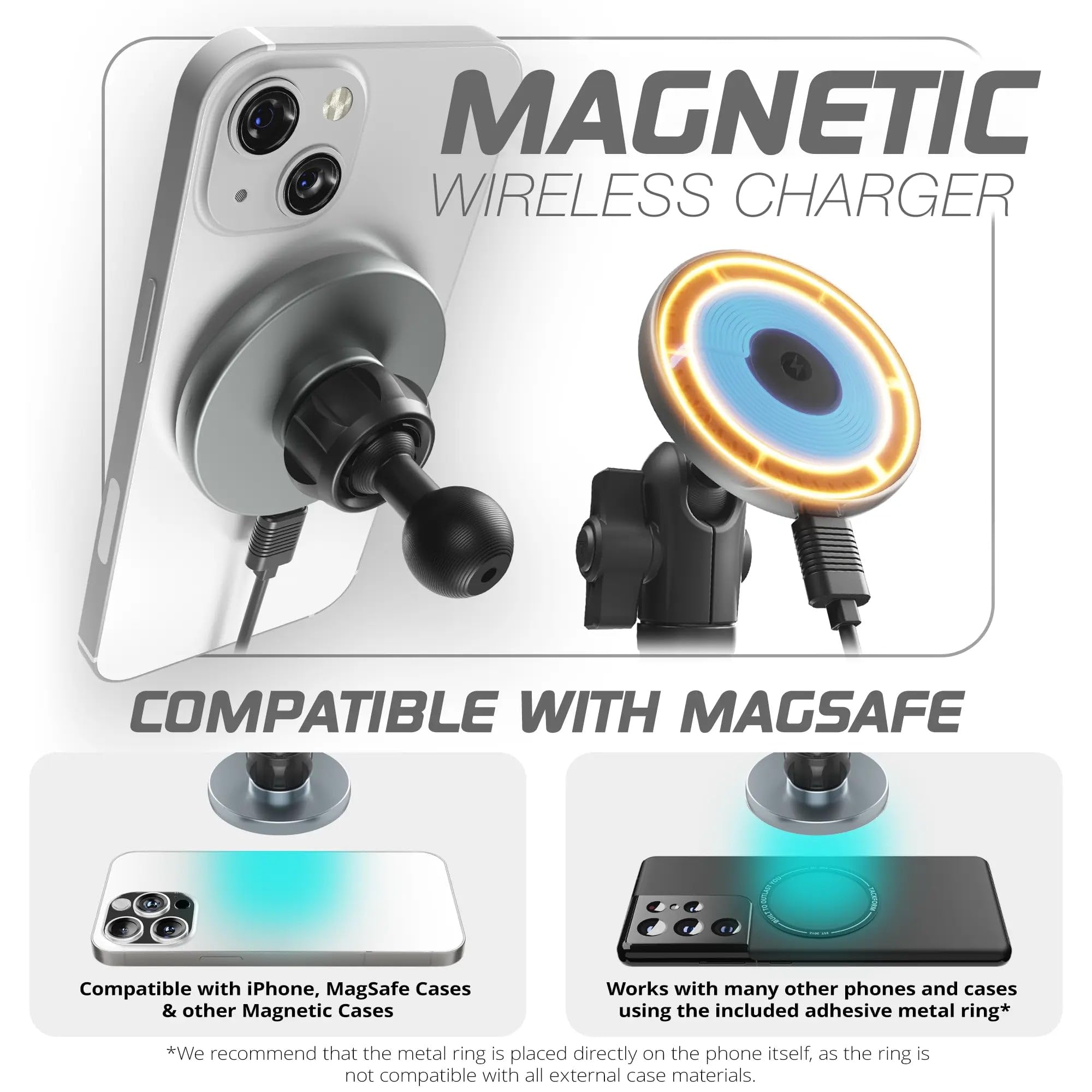 Tackform Link Vent Mount Magnetic Wireless Charging Phone Holder - Compatible With Magsafe, 2015-2020 Ford F-150, 2017-2021 Supe