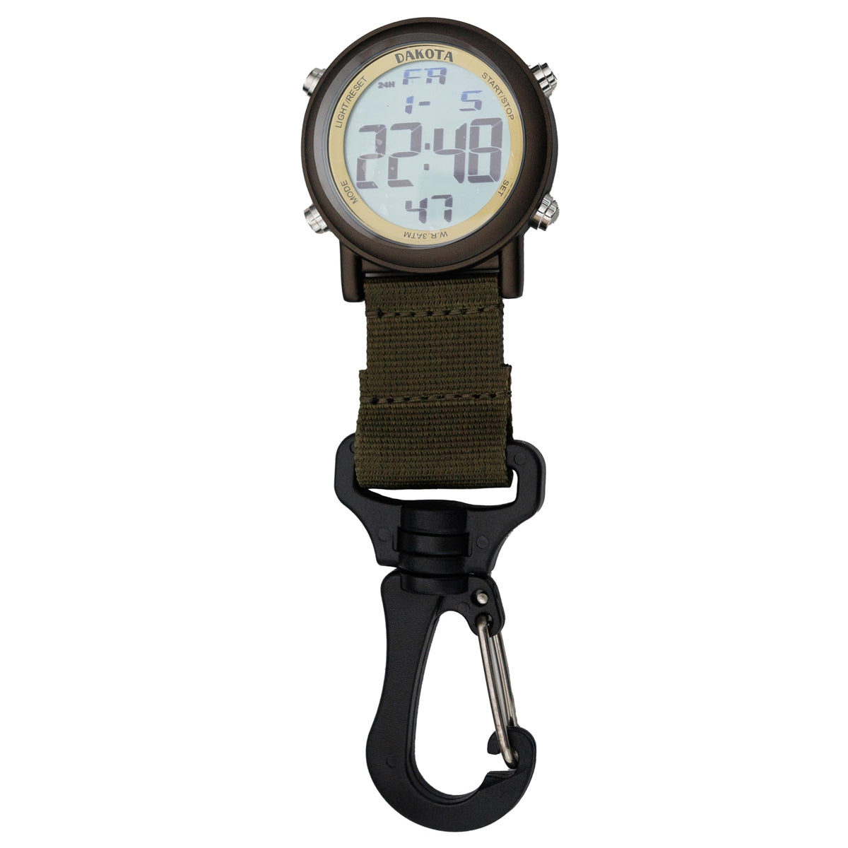 28821 Dakota Digital Clip, Clip Watch, Alarm, Stopwatch, Timer And Dual Time Watch, Outdoor Gifts For Men And Women, Use For Fis