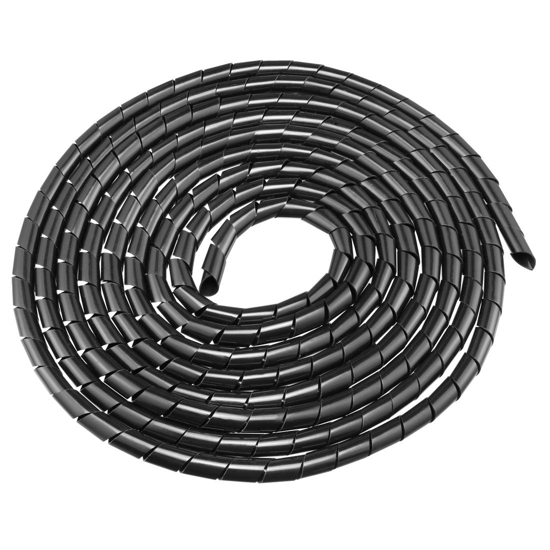 Uxcell Spiral Cable Wrap Wire Cord Wraps 9/16 Inch X 15Ft Black Pe Polyethylene Flexible Tubing For Computer Wire