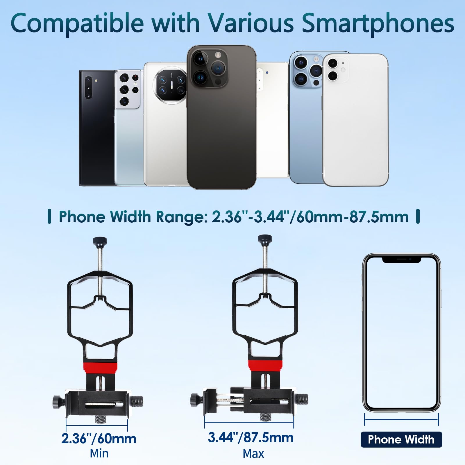 Tridaptor   Universal Digiscoping Adapter | High Precision Phone To Telescope 3 Axis Metal Holder Mount For Spotting Scope Binoc