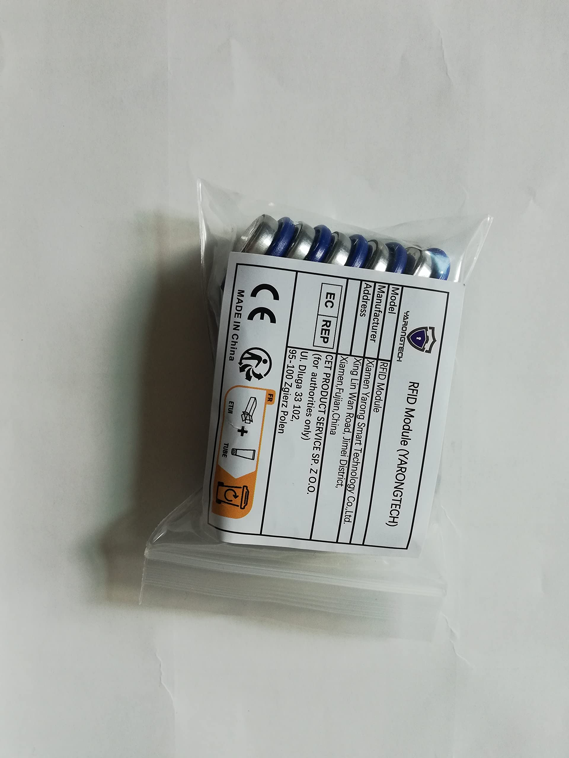 Yarongtech 10Pcs/Lot Ds1990A F5 Blue Handle Read Only Ibutton I Button Non Magnetic Tm Card Electronic Key Ib Tags