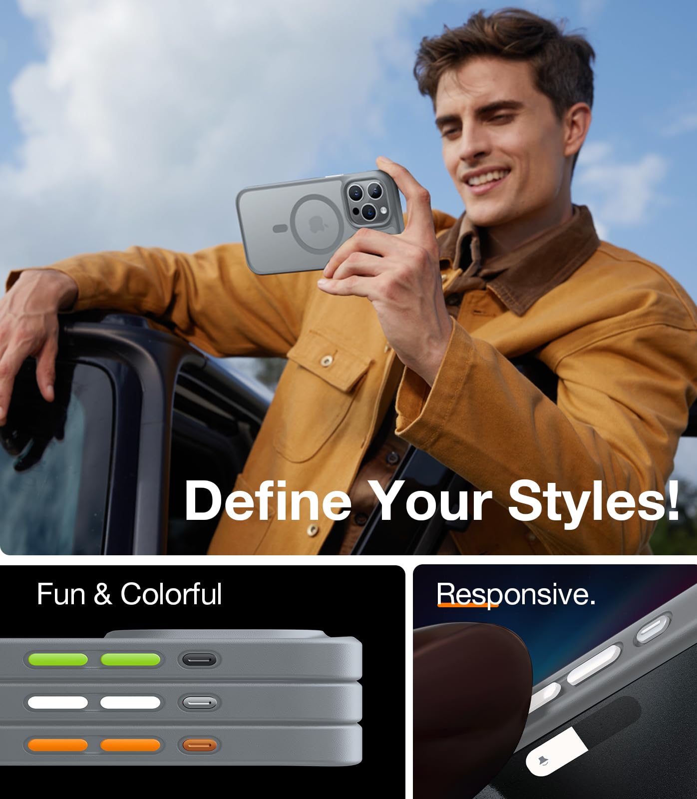 Torras Magnetic Guardian Designed For Iphone 15 Pro Max Case, [Military Grade Drop Tested] [Compatible With Magsafe] Slim Case F