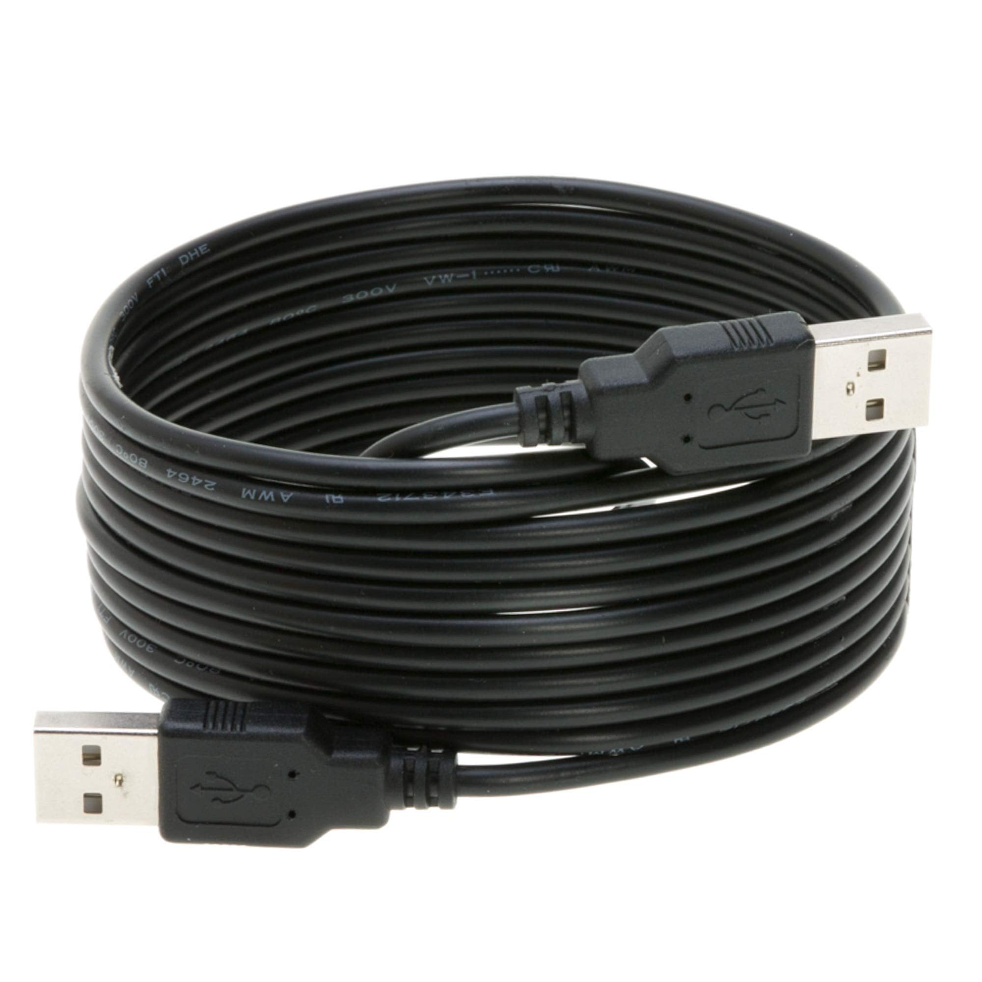Usb 2.0 Type Cable A Male To A Male Black/White 3Ft, 6Ft, 10Ft, 15Ft (6Ft, Black)