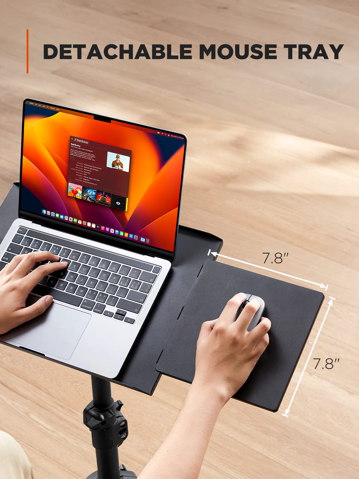 Amada Homefurnishing Projector Tripod Stand, Foldable Projector Stand, Multipurpose Laptop Stand With Removable Mouse Tray, Adju