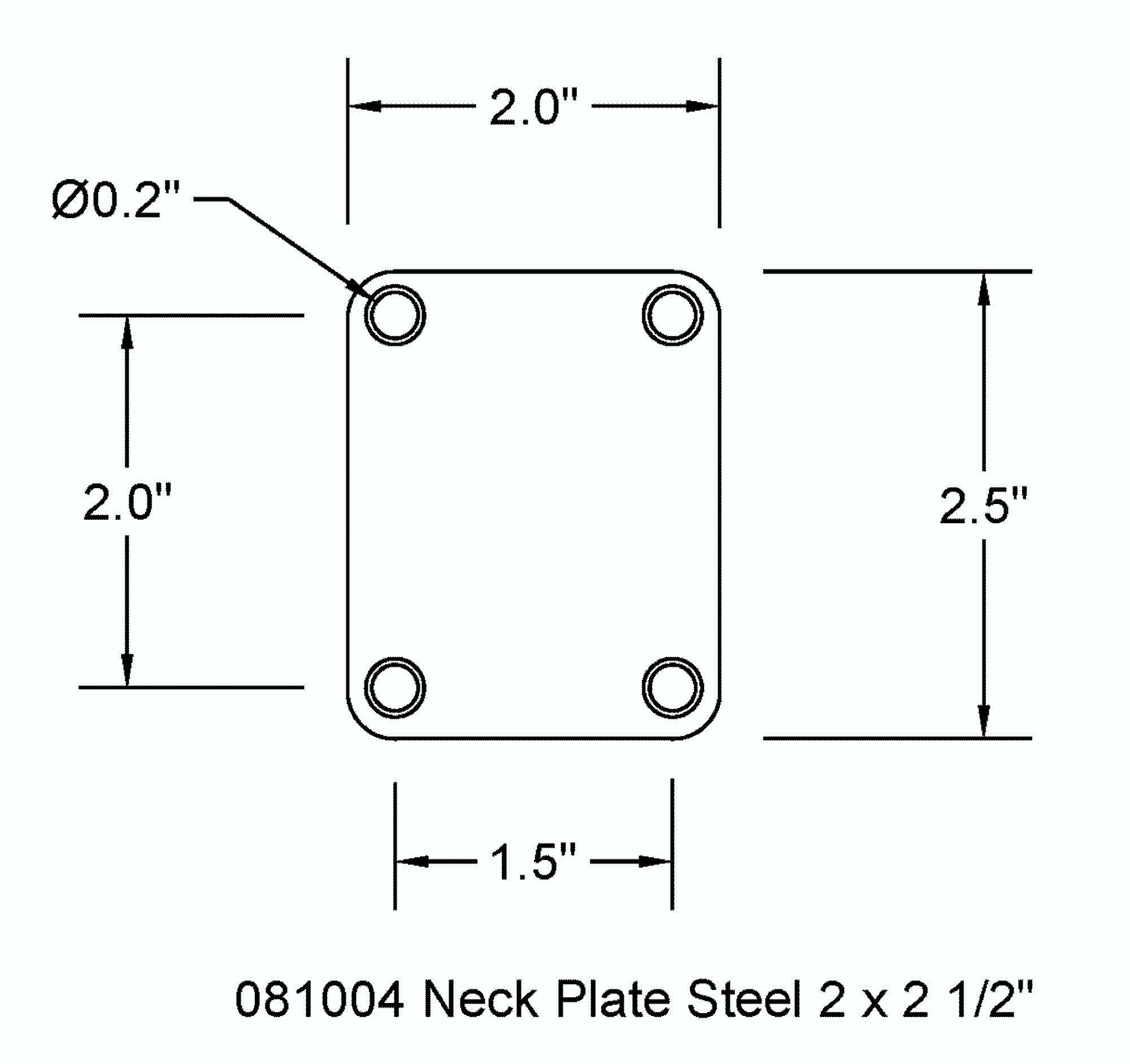 Neck Plate Electric Guitar Black 2 X 2 1/2 Steel