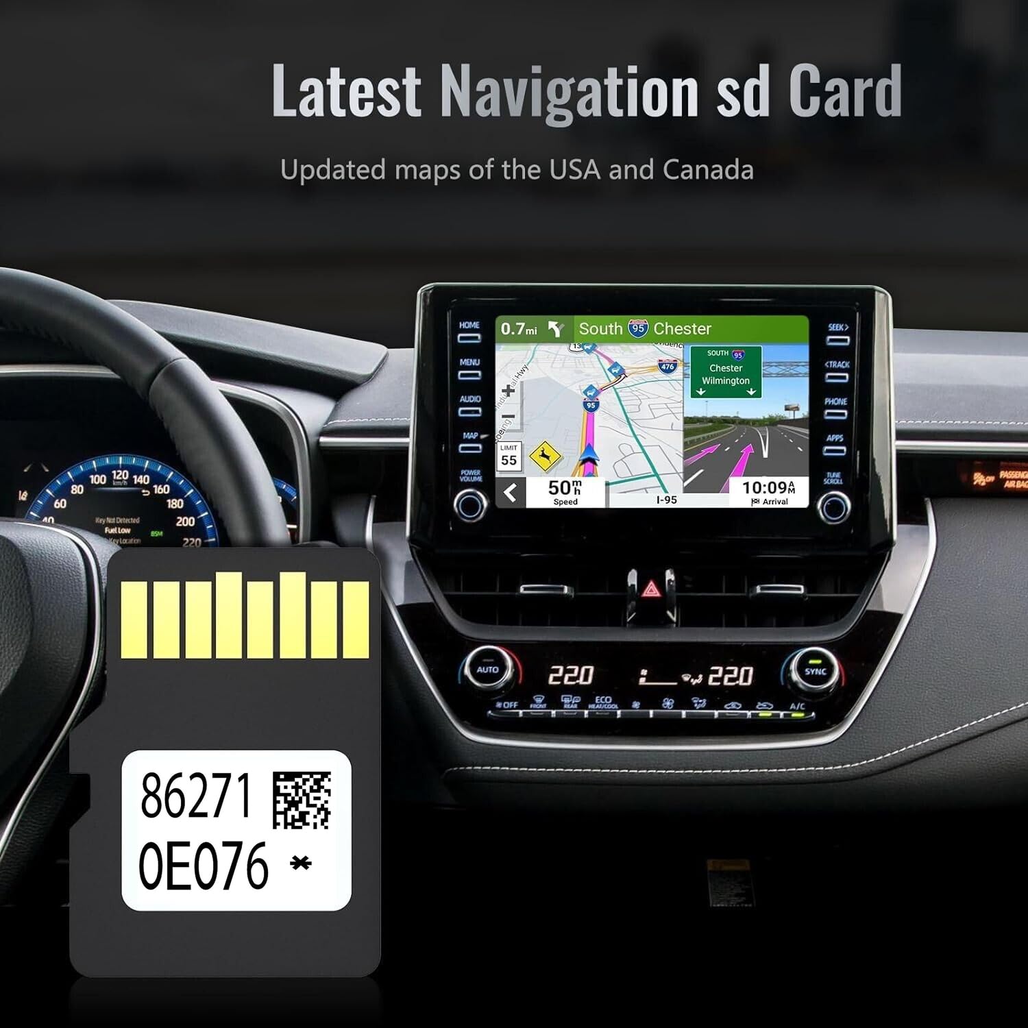 2024 Navigation Sd Card Compatible With Toyota 4 Runner Rav4 Camry Tundra Highlander Prius, Map Updated | Usa Canada Map | 86271