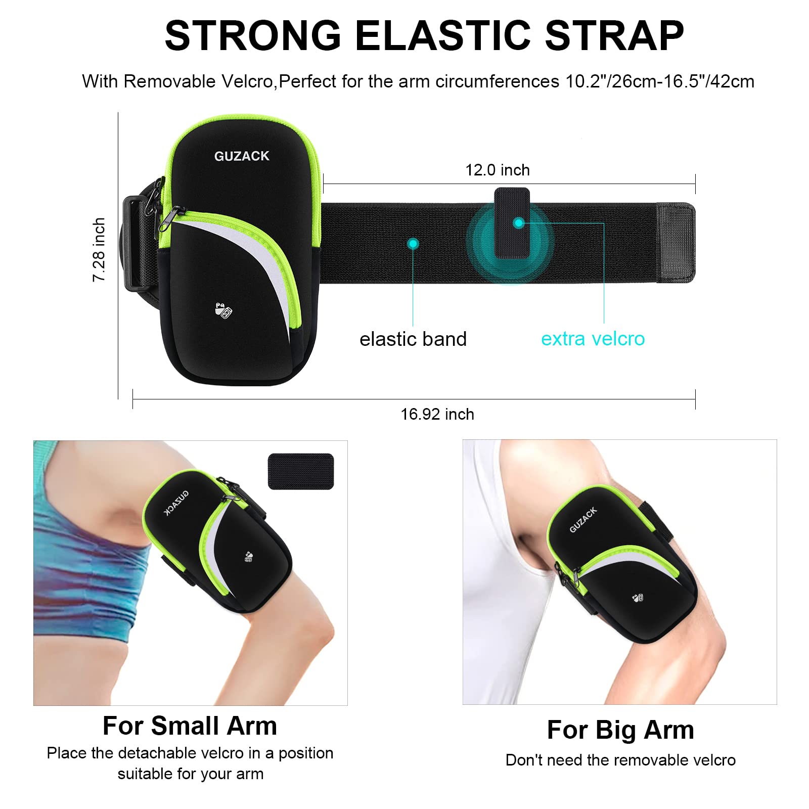 Phone Holder For Running Armband For Iphone 14 15 Pro Max 13 12 11 X Xs Xr 8 7 6 Plus Se Samsung Up To 6.9'' Cell Phone Arm Band