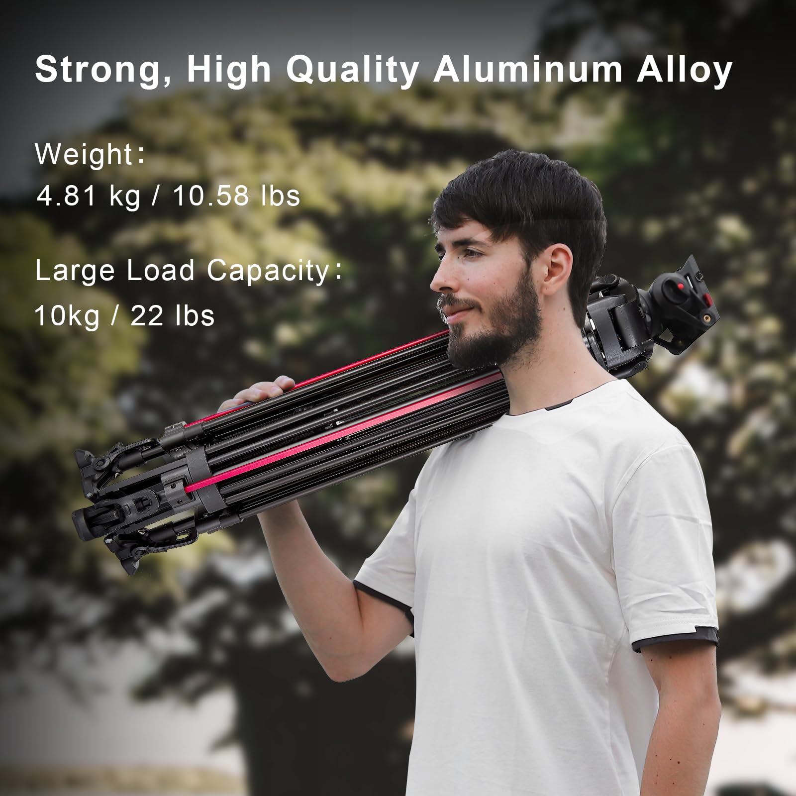 Miliboo Mtt605A Professional Heavy Duty Tripod With Smooth Damping System,One Button Quick Release,Thickened Legs For Camera/Live Streaming/Outdoor Shooting, Ideal For Photographers/Videographers