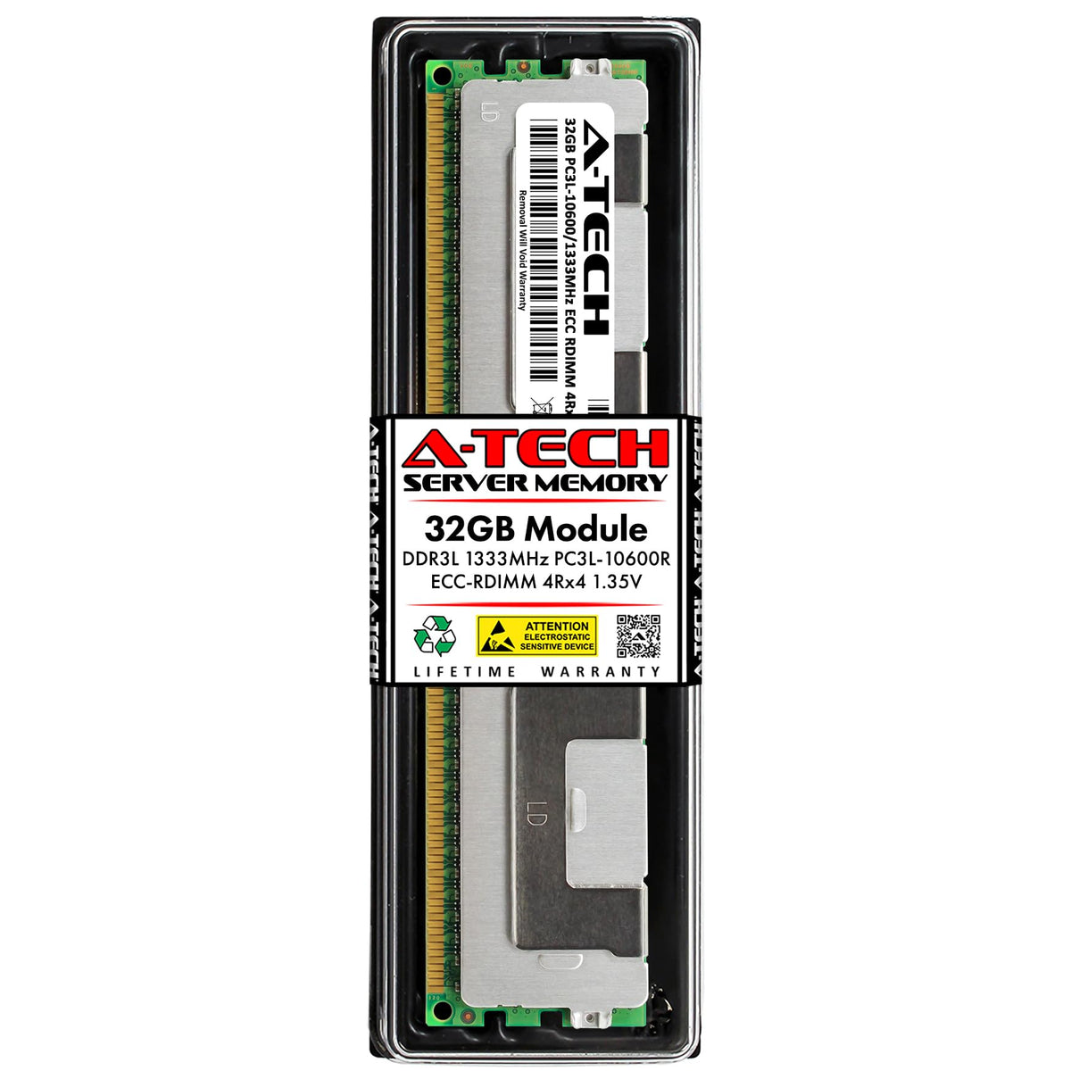 A Tech 32Gb Ddr3/Ddr3L 1333Mhz Pc3L 10600R Ecc Rdimm 4Rx4 Quad Rank 1.35V Ecc Registered Dimm 240 Pin Server Ram Memory Upgrade