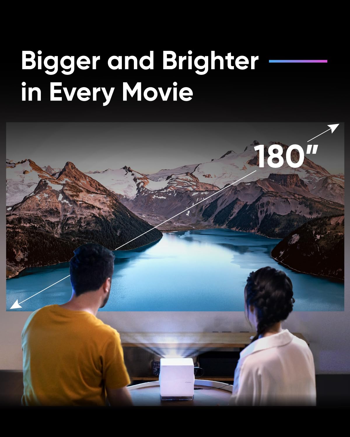 Nomvdic P1000 Short Throw Projector 4K, 2300 Ansi Lumens With H/K Speaker, 180'' Big Screen, Auto Focus & Keystone, 4K Gaming Pr