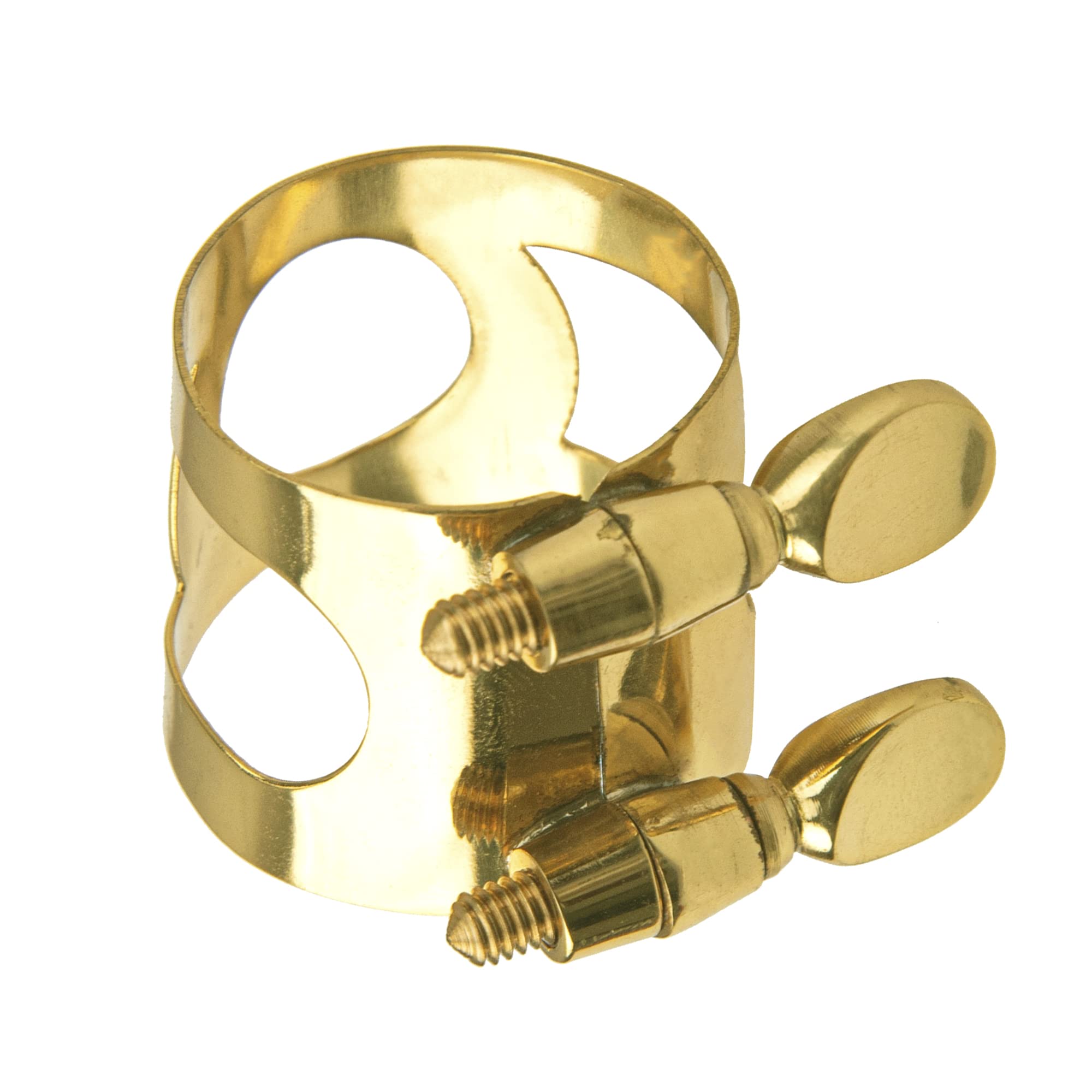1Pcs Yootones Metal Alto Saxophone Mouthpiece Ligature Double Screws Compatible With Saxophone (Gold)