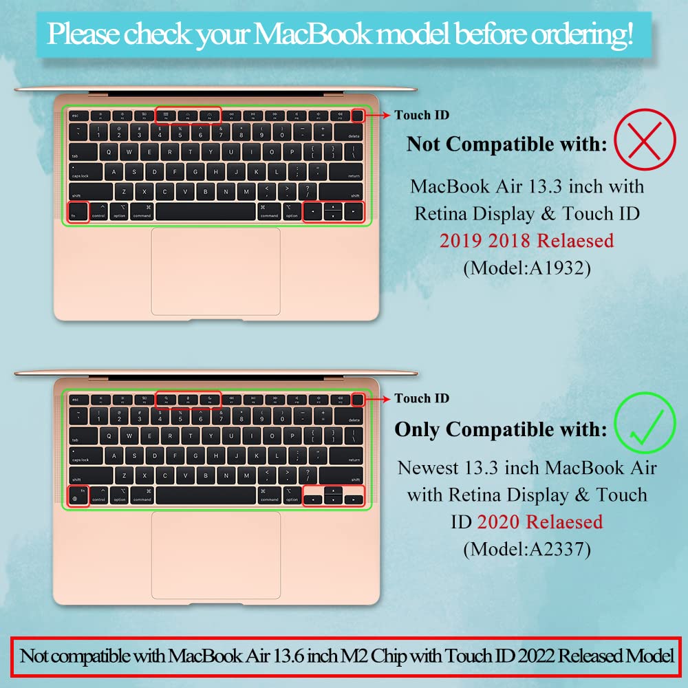 Silicone Keyboard Cover Skin For 2020 Released Macbook Air 13 Inch A2337 M1 Chip Touch Id & Macbook Air 13'' Model A2179 Us Vers