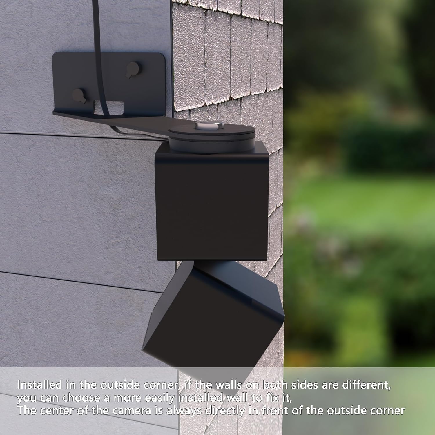 Zwolf Black Outside Corner Wall Mount Bracket For Wyze Cam Pan V3, Cover Both Sides Of The House 270 Degrees, Allowed An Much Ex