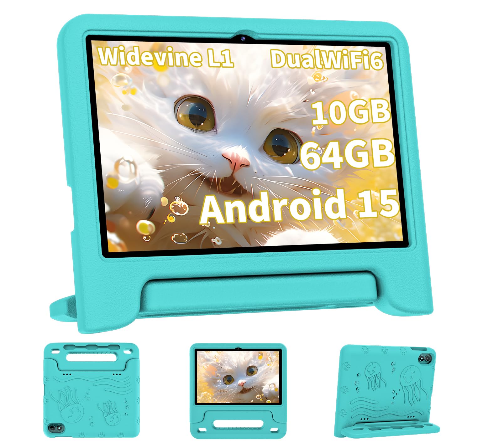 COLORROOM 2026 Upgraded Android 15 Tablet, 10inch Kids Tablet, Octa-core CPU, 10GB+64GB+1TB Expand Tablets for Kids with Kids Sp