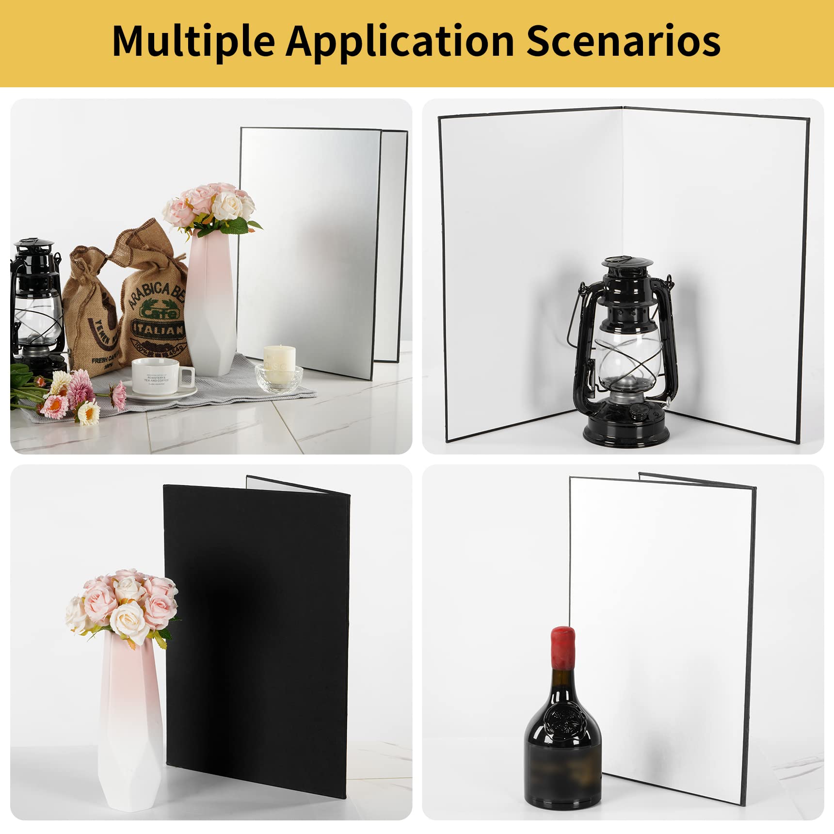 Meking 3 In 1 Photography Reflector Cardboard, 17''X12''/42X30Cm A3 Folding Light Diffuser Board For Still Life, Product And Foo