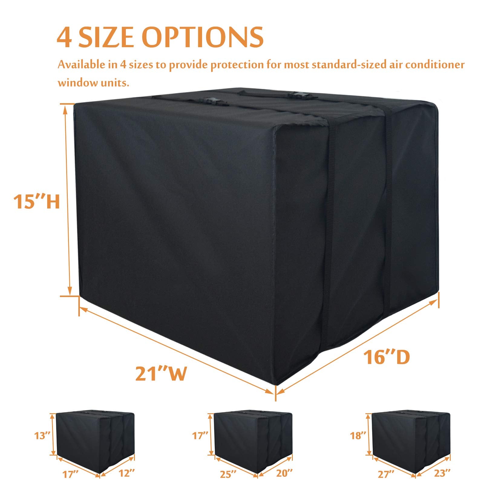 Foozet Window Air Conditioner Cover For Outside Unit, 21''W X 16''D X 15''H Inches, Small, 420D