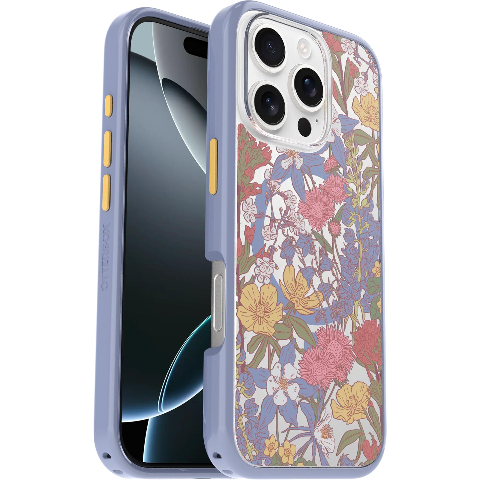 Otterbox Iphone 16 Pro Symmetry Series Clear Case   Floral Purple