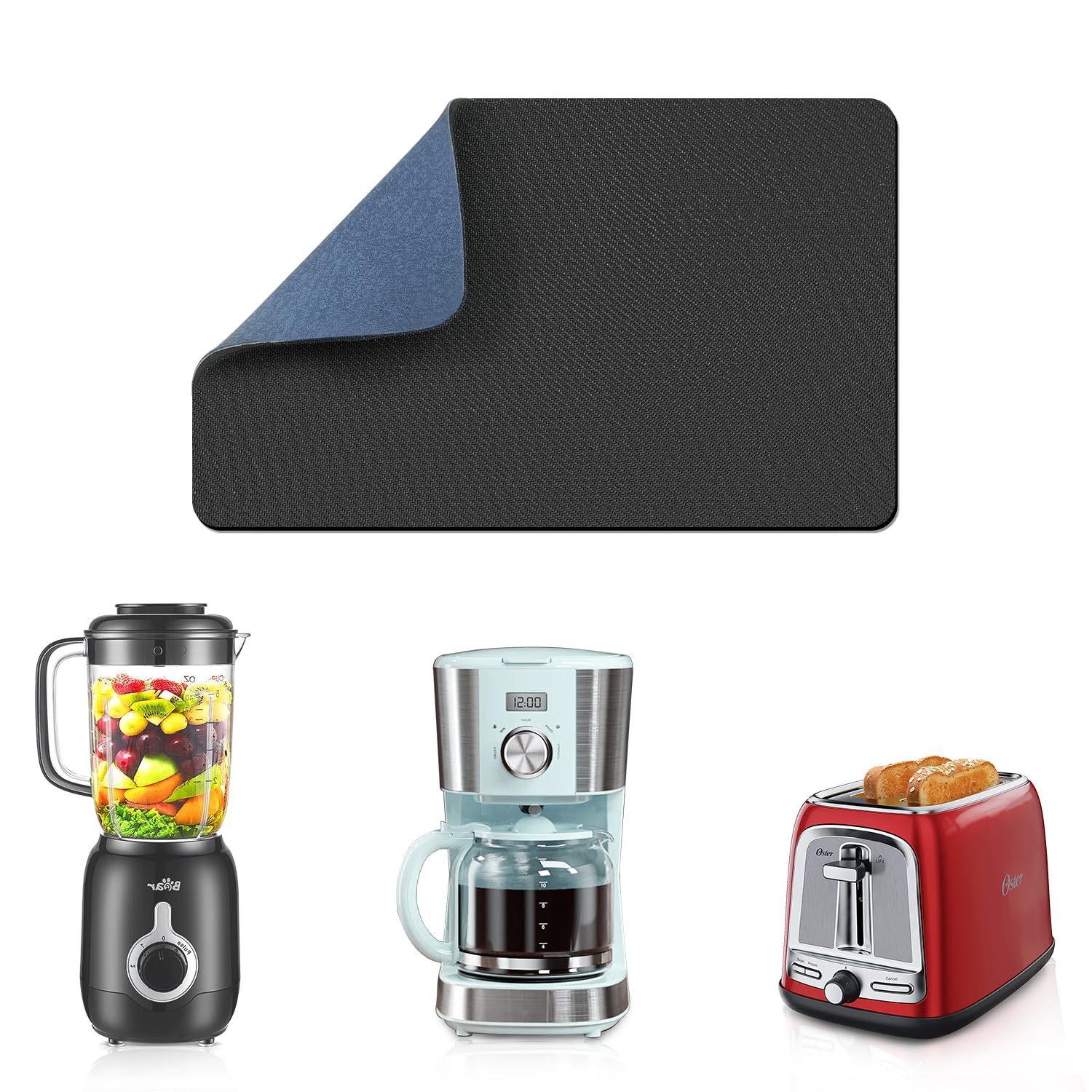 LOPNUR 12x8 Small Appliance Slider, Appliance Sliders for Kitchen Appliances, 360 Rotating Sliding Tray for Coffee Maker, Heat R